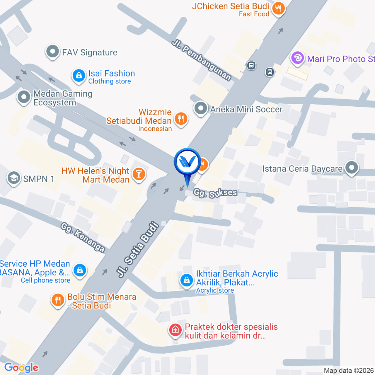 Peta Lokasi Jl. Setia Budi Simp Komplek Tasbih (Salon Hari Cantik Muslimah), Medan