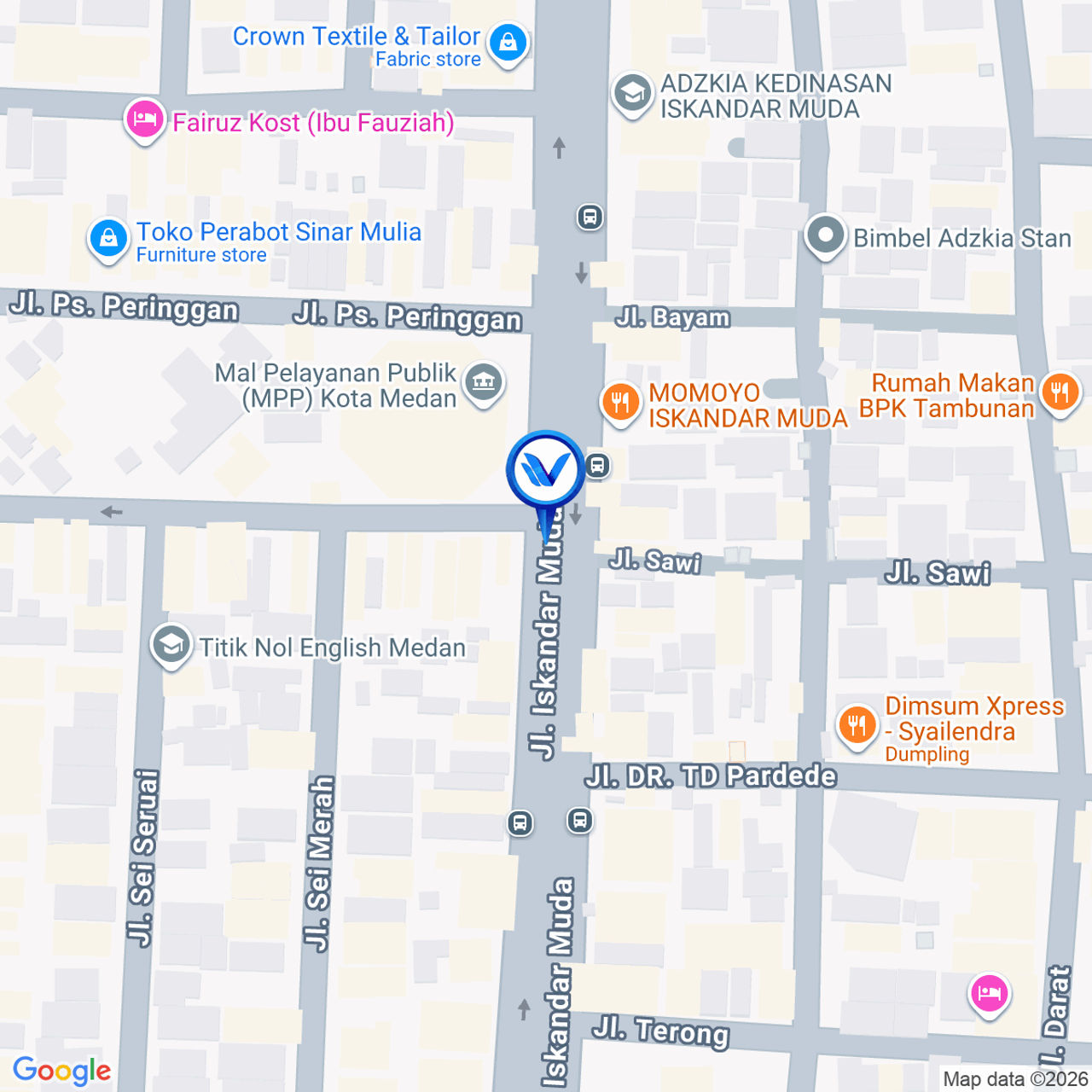 Peta Lokasi Jl. Iskandar Muda (Dekat Mall Pelayanan Publik), Medan