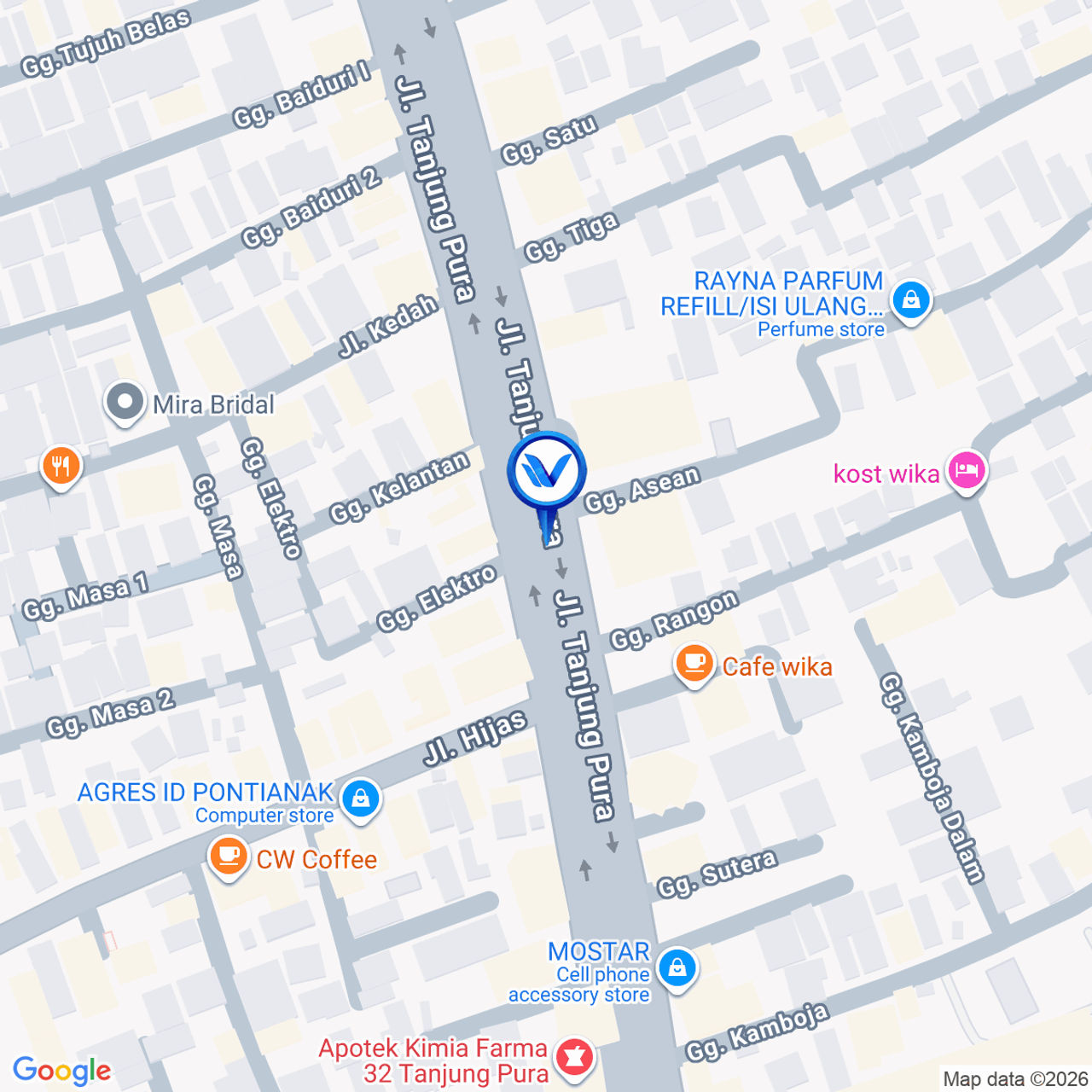 Peta Lokasi JL. Tanjung Pura, Pontianak