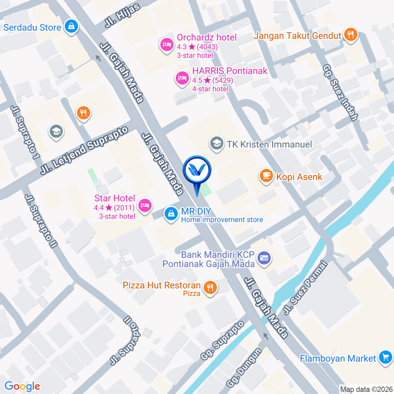 Peta Lokasi JL. Gajahmada, Pontianak