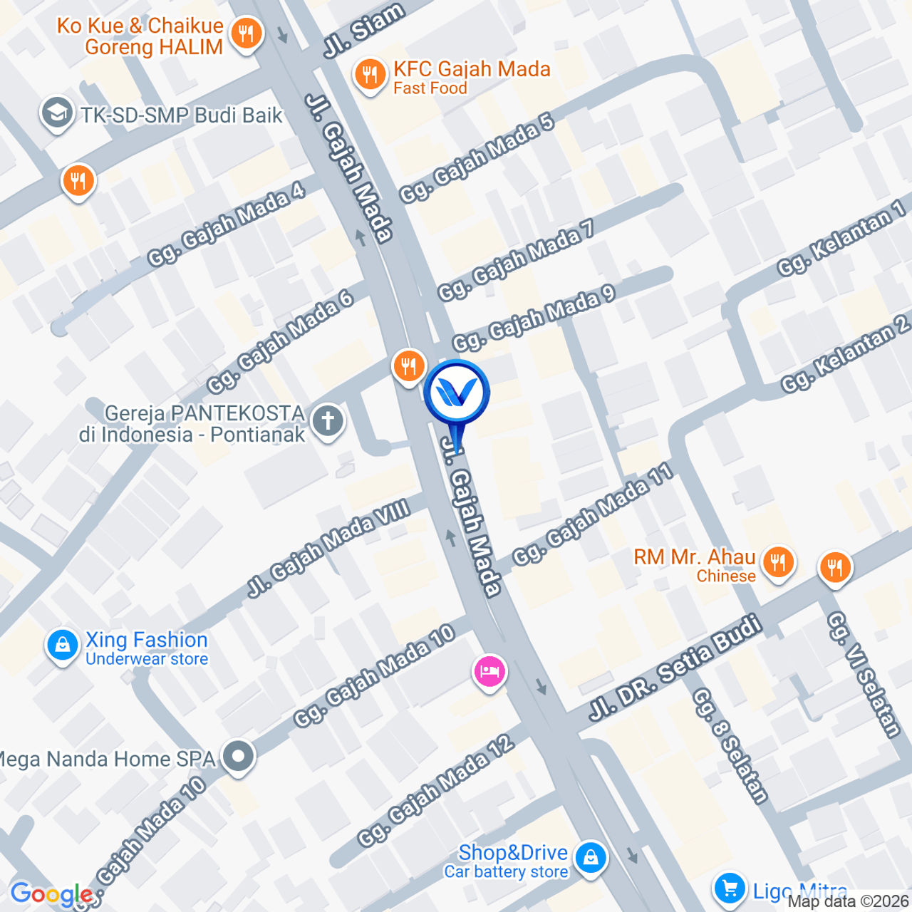 Peta Lokasi JL. Gajahmada, Pontianak