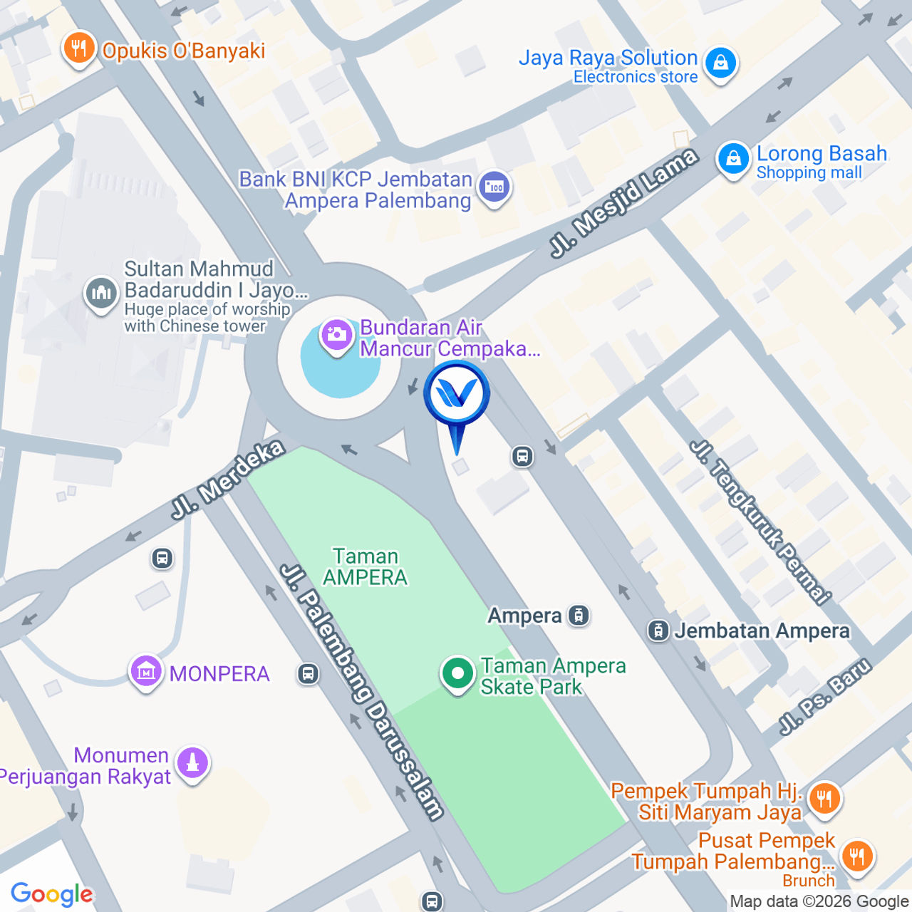 Peta Lokasi JL. JEND. SUDIRMAN (POS POLISI BUNDARAN AIR MANCUR), PALEMBANG