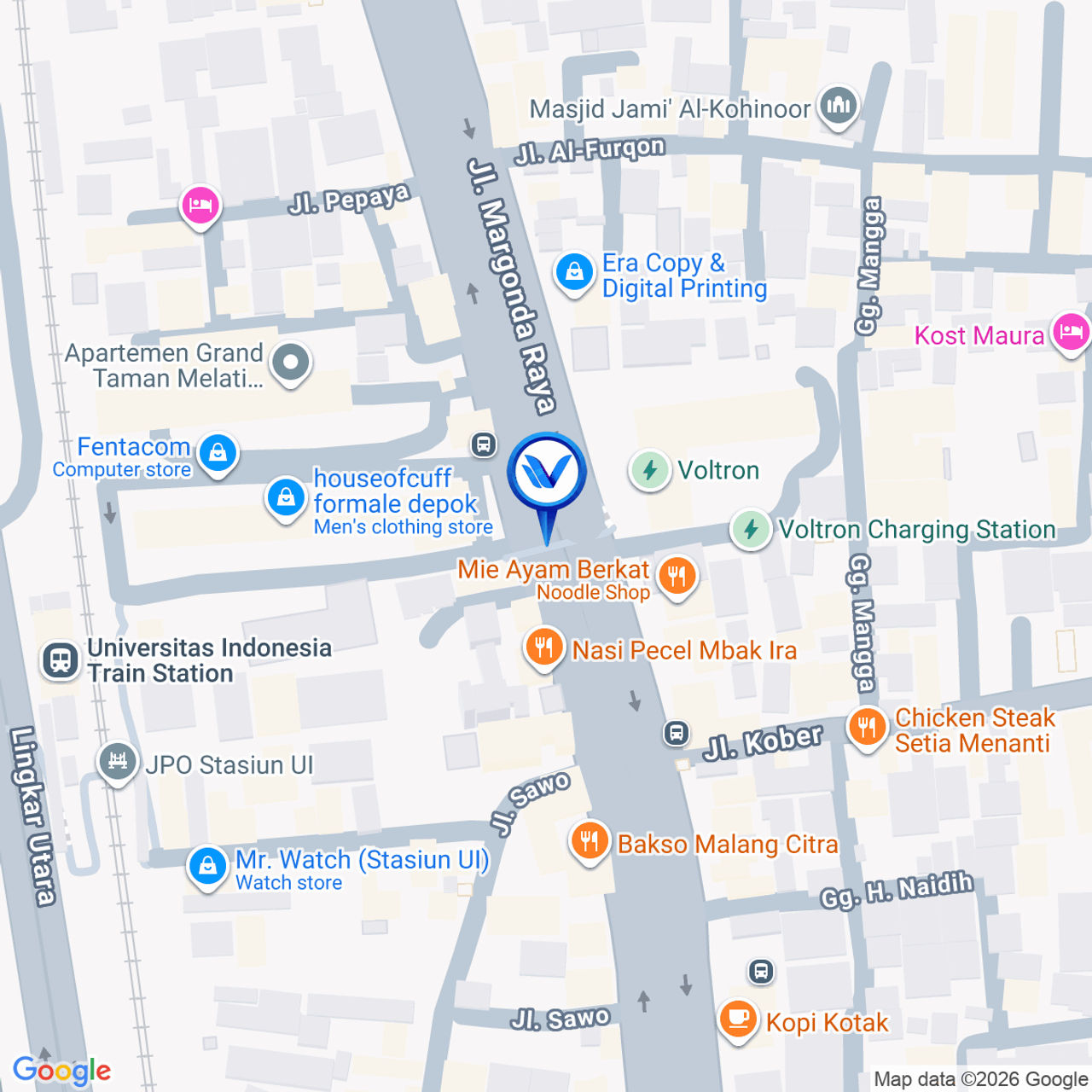 Peta Lokasi JL. Margonda Raya (EVENCIIO apartment), Depok
