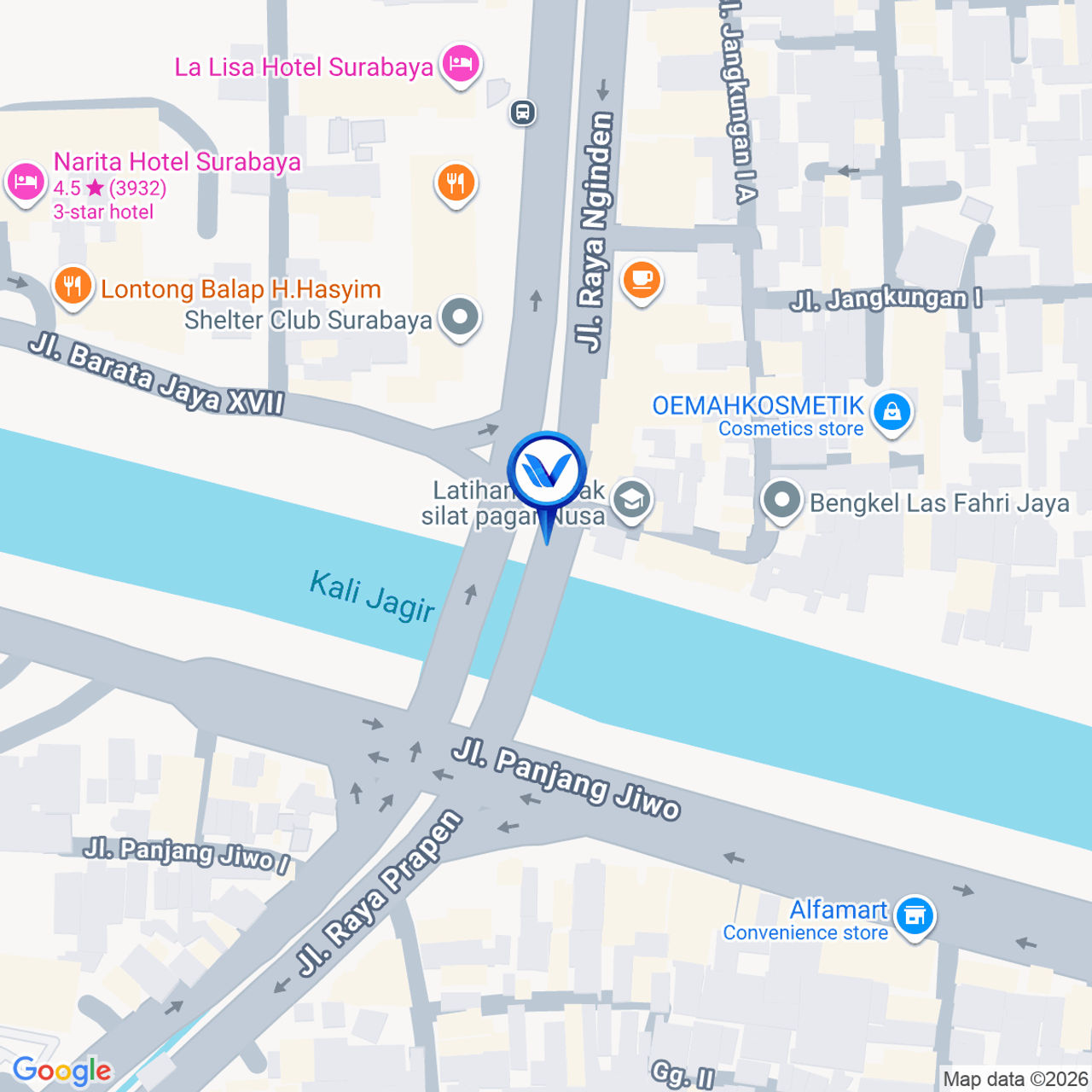 Peta Lokasi Jl. Raya Nginden (Akses menuju Bandara & Plaza Marina), Surabaya