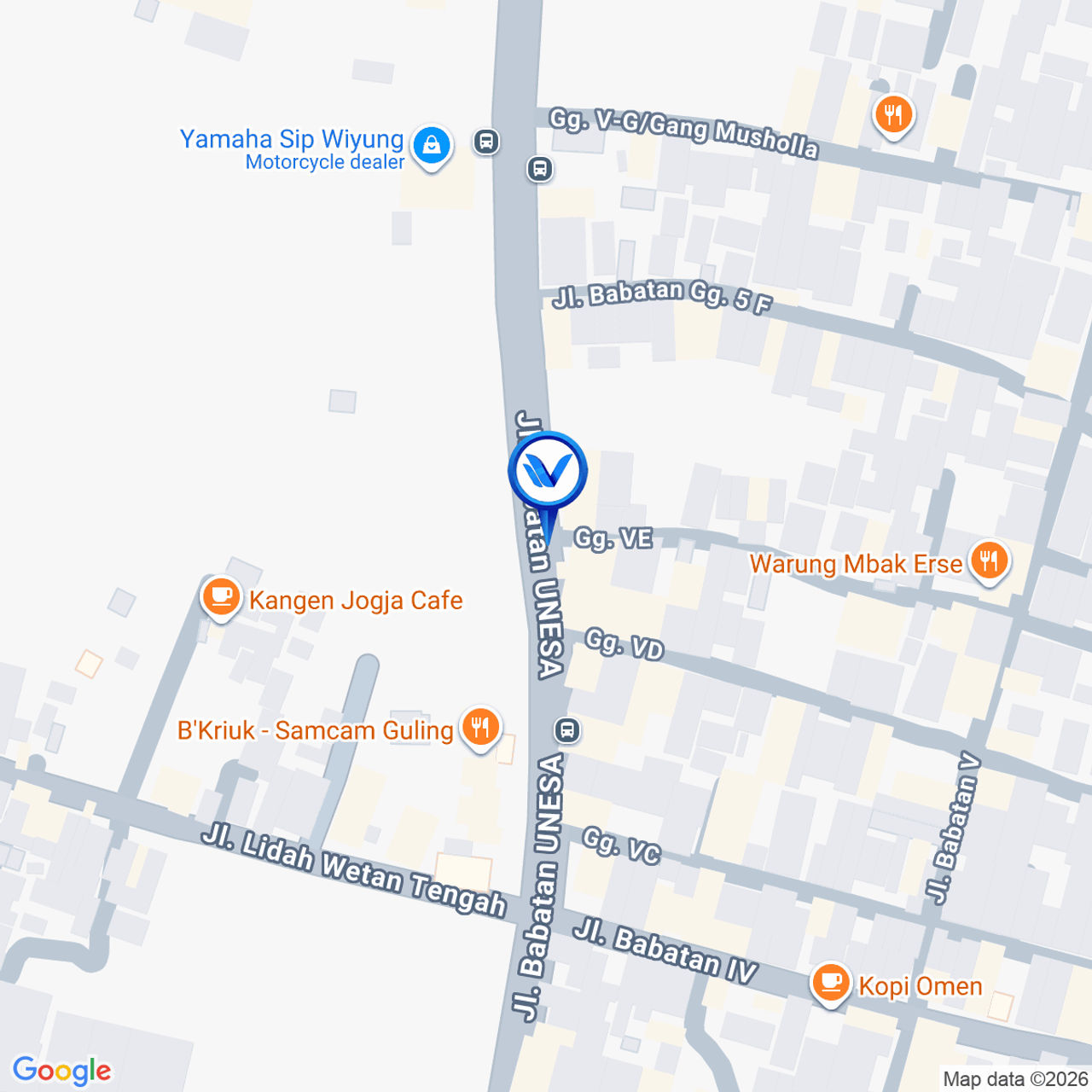 Peta Lokasi Jl. Babatan UNESA, Surabaya