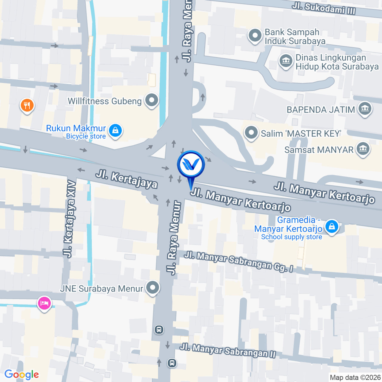 Peta Lokasi Jl. Perempatan Manyar Kertoarjo (Sebrang Samsat), Surabaya