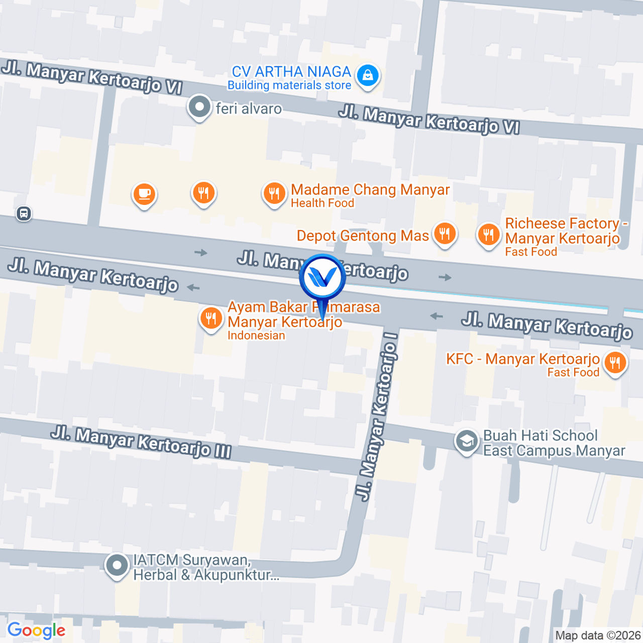 Peta Lokasi Jl. Manyar Kertoarjo 76, Surabaya, Surabaya