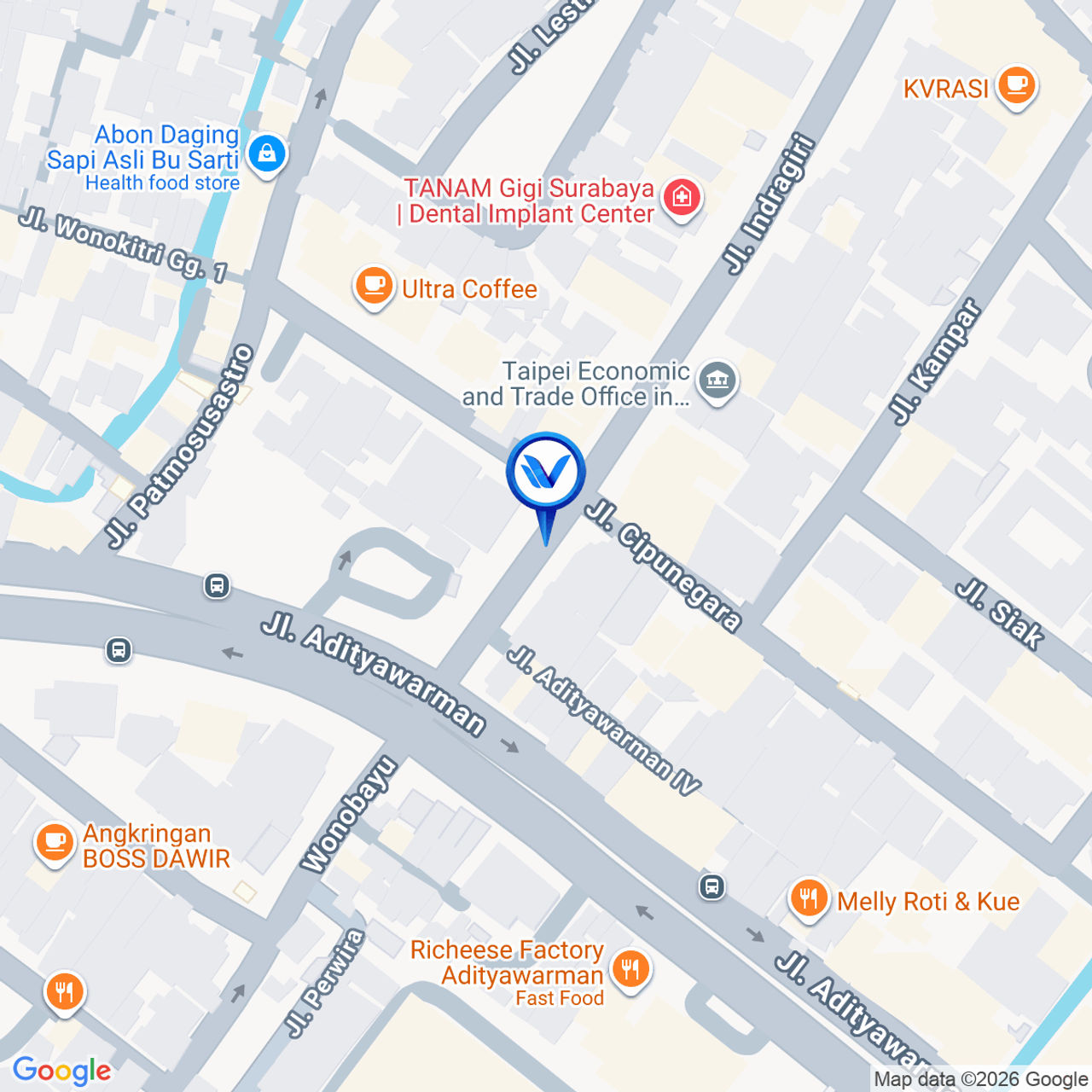 Peta Lokasi Jl. Indragiri 61 Darmo, Surabaya