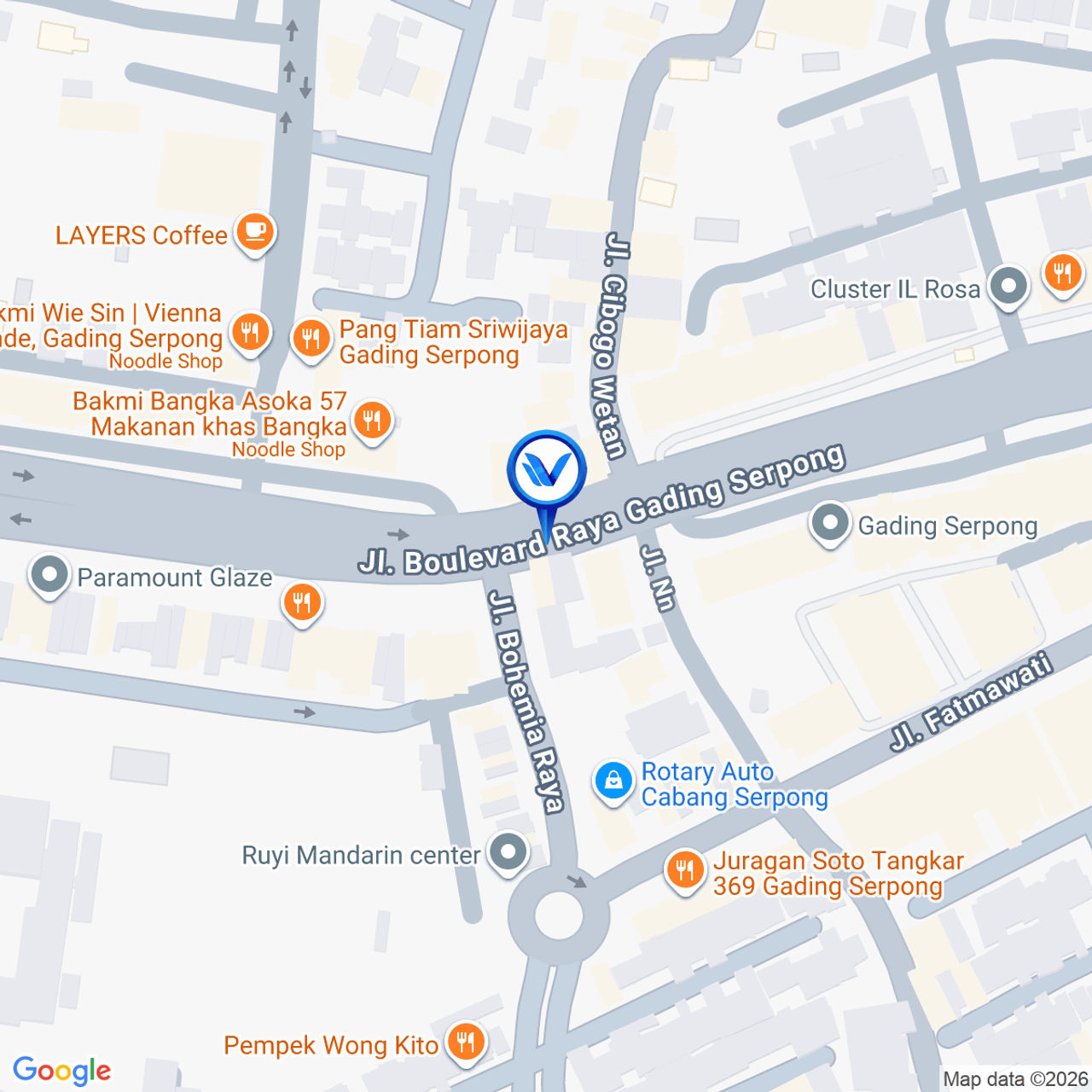 Peta Lokasi Jl. Boulevard Raya Gading Serpong, Tangerang