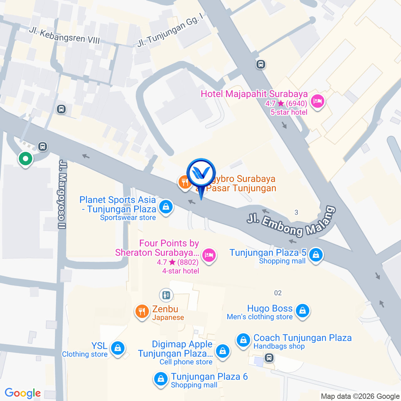 Peta Lokasi JL. Embong malang Depan Tunjungan Plaza (Bawah), Surabaya