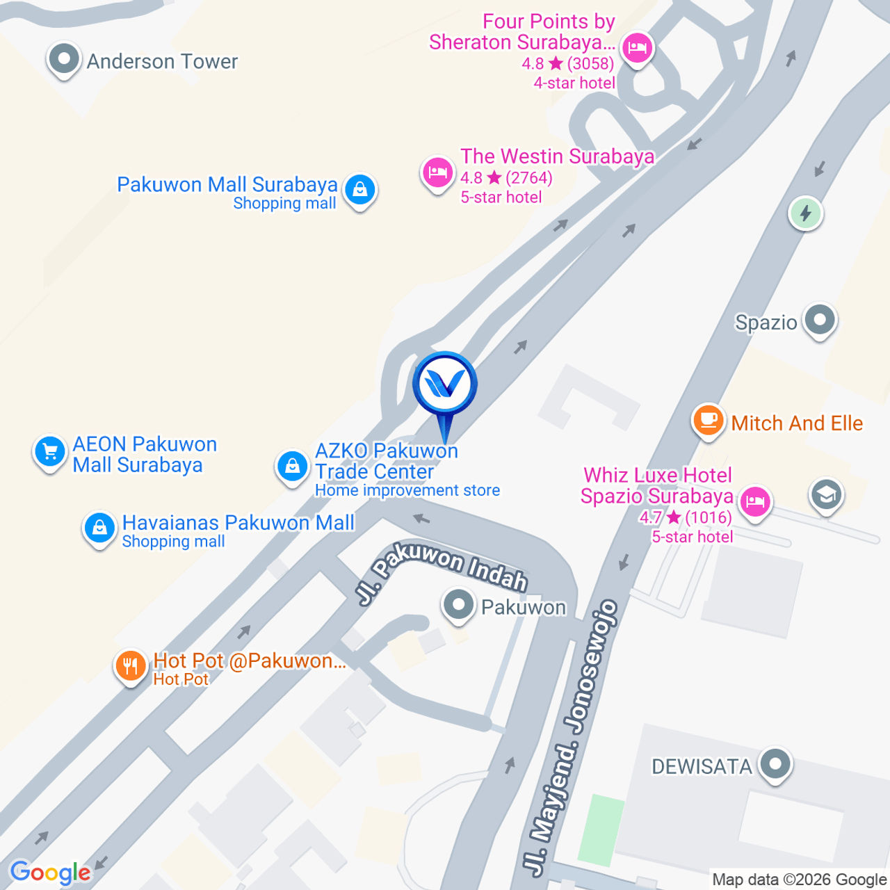 Peta Lokasi Jl. Bukit Darmo Boulevard (Depan PTC), Surabaya