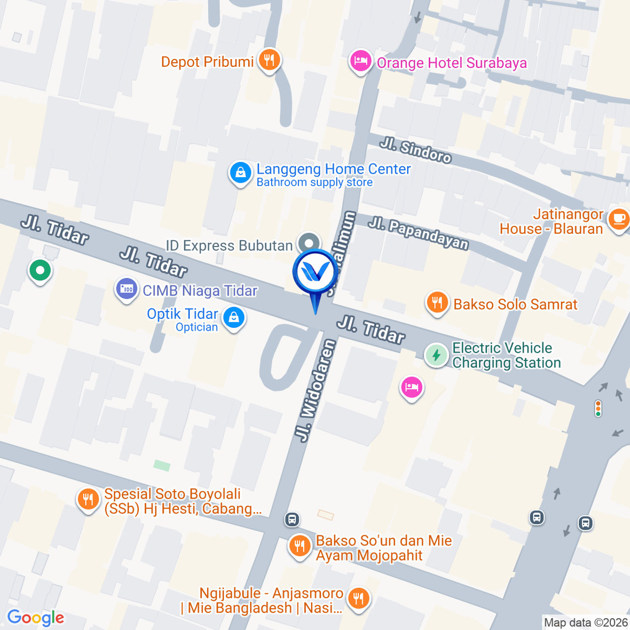 Peta Lokasi Jl. Embong Malang - Tidar (dekat Empire Palace), Surabaya
