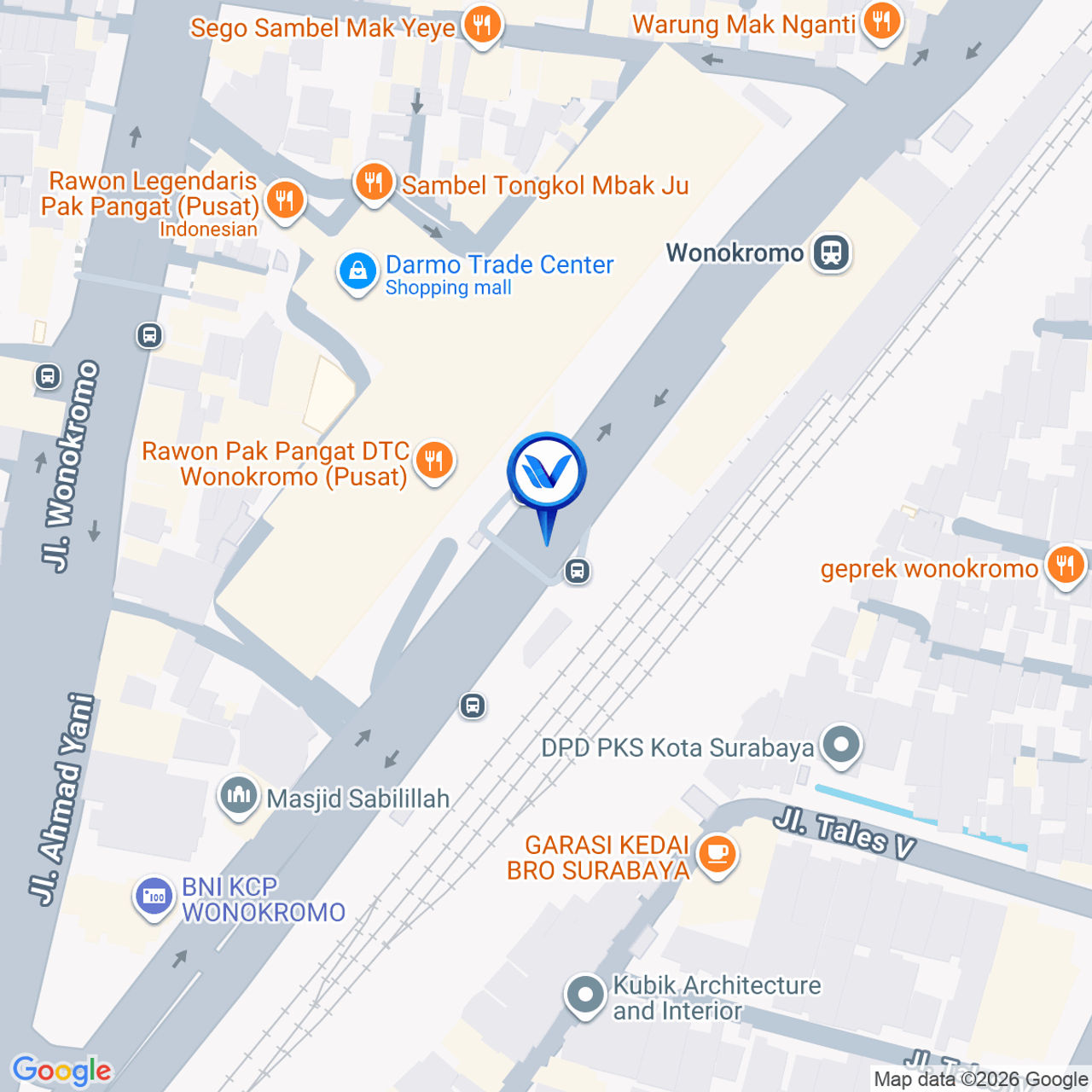 Peta Lokasi JPO Jl. Wonokromo (Depan DTC), Surabaya