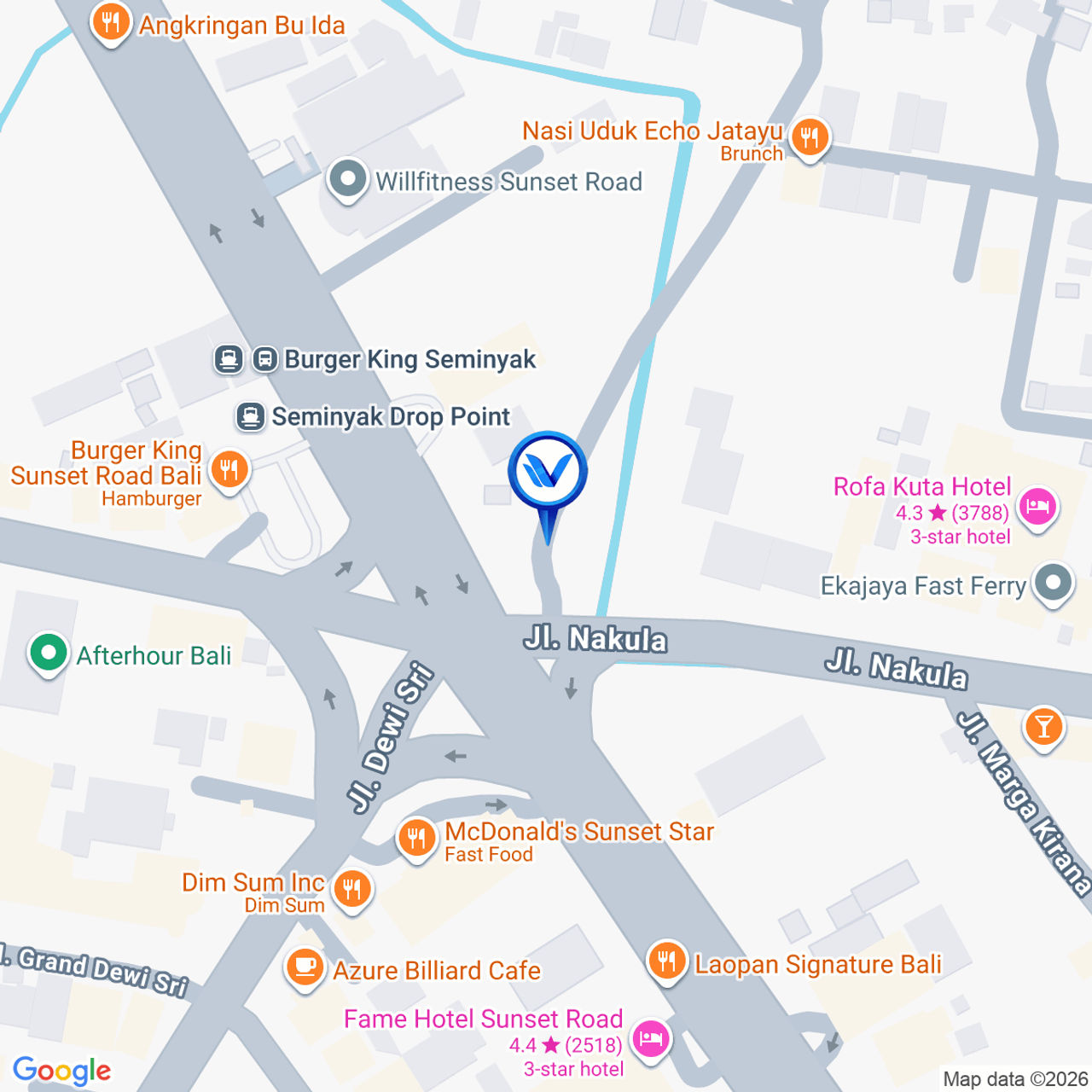 Peta Lokasi Jl. Sunset Road -Nakula1, Bali