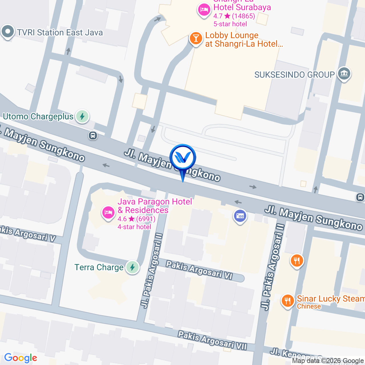 Peta Lokasi Jl. Mayjend Sungkono (Dekat Ciputra World), Surabaya