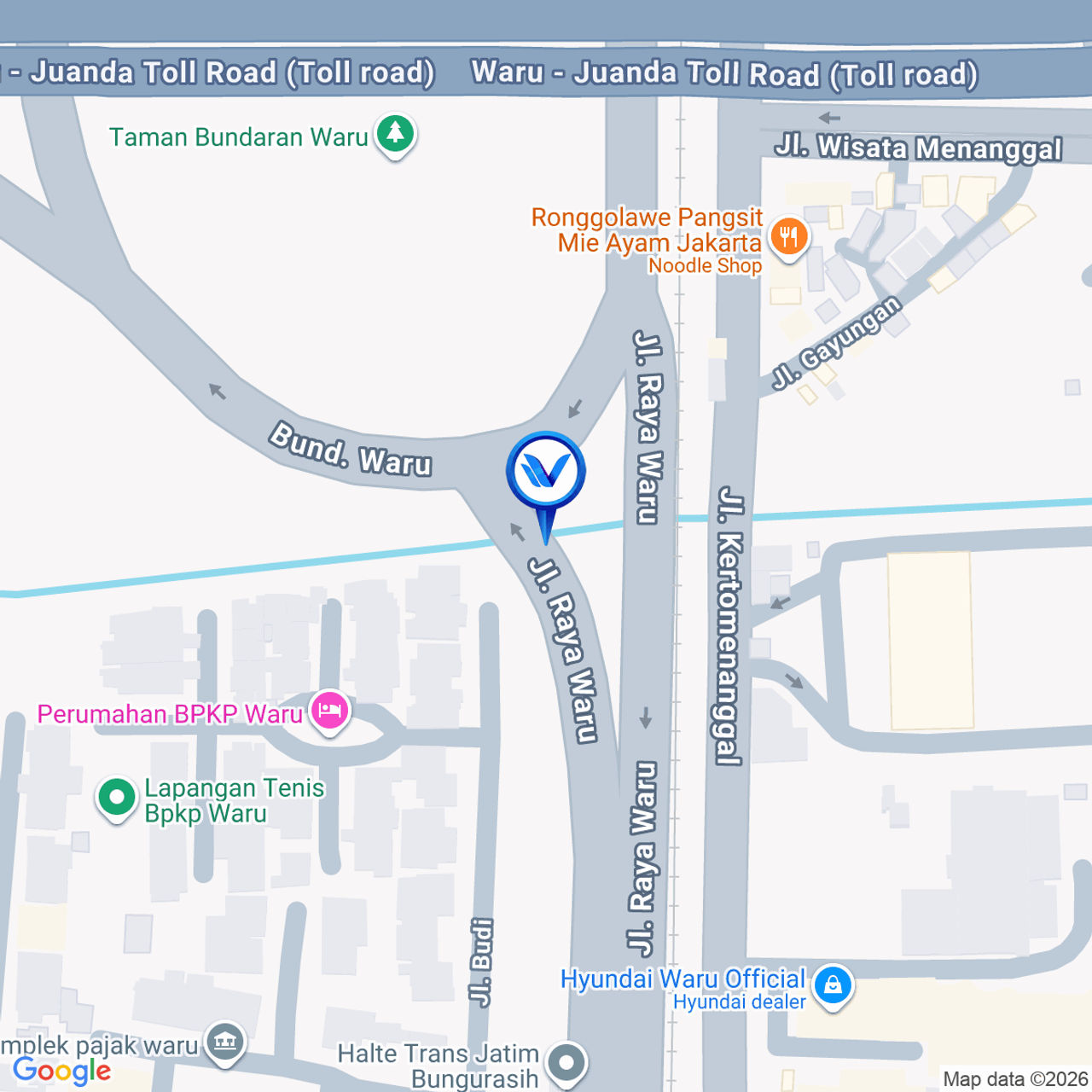 Peta Lokasi Jl. Ahmad Yani - Bundaran Waru (Gate masuk kota Surabaya), Surabaya