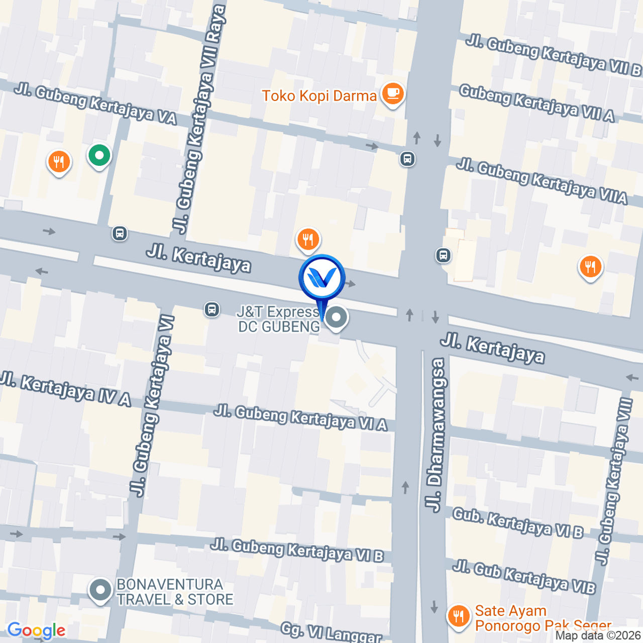 Peta Lokasi Jl. Kertajaya Perempatan (SPBU), Surabaya