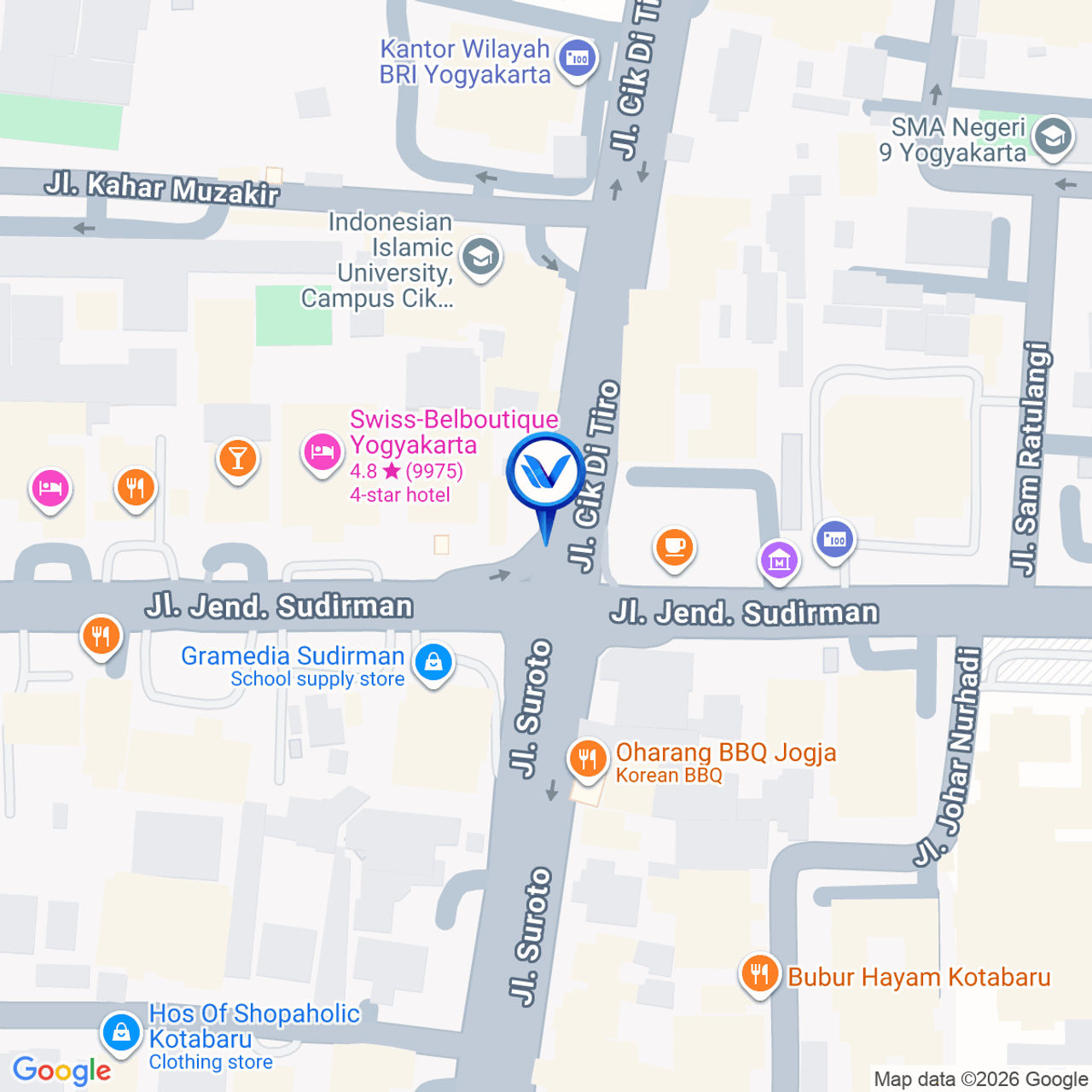 Peta Lokasi Jl. Jendral Sudirman (Perempatan Lakalantas), Yogyakarta