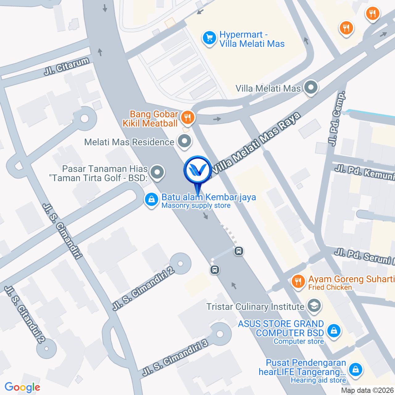 Peta Lokasi Jl. Raya Serpong (Pertigaan Melati Mas), Tangerang Selatan