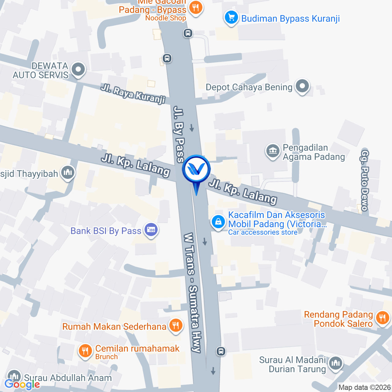 Peta Lokasi Jl. By Pass, Padang