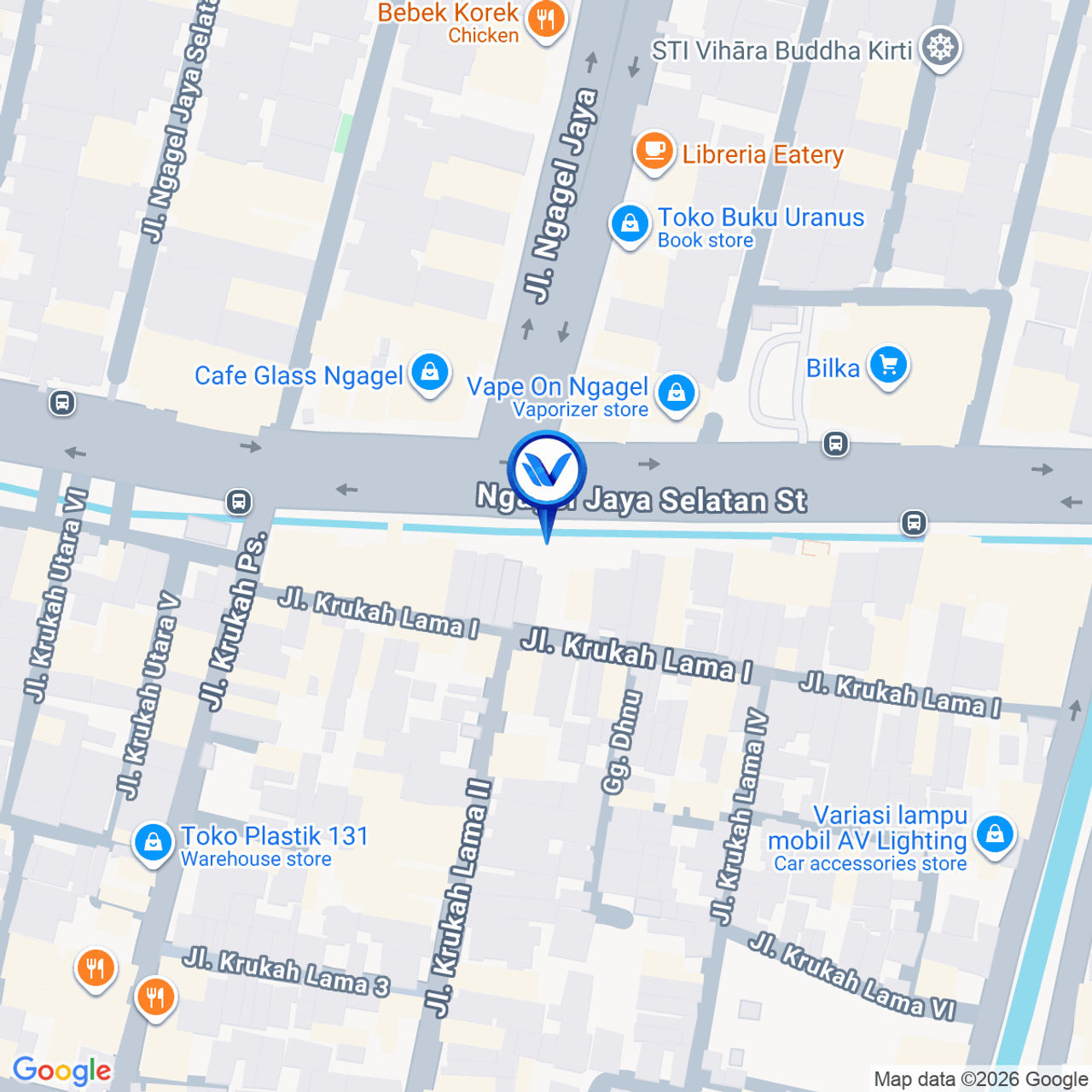 Peta Lokasi Pertigaan Bilka Jl. Ngagel Jaya Selatan, Surabaya