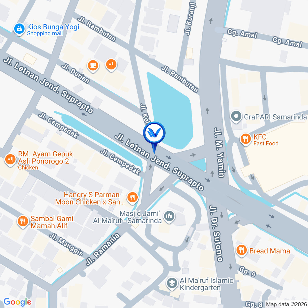 Peta Lokasi Jl. R. Suprapto (Depan Lembuswana), Samarinda