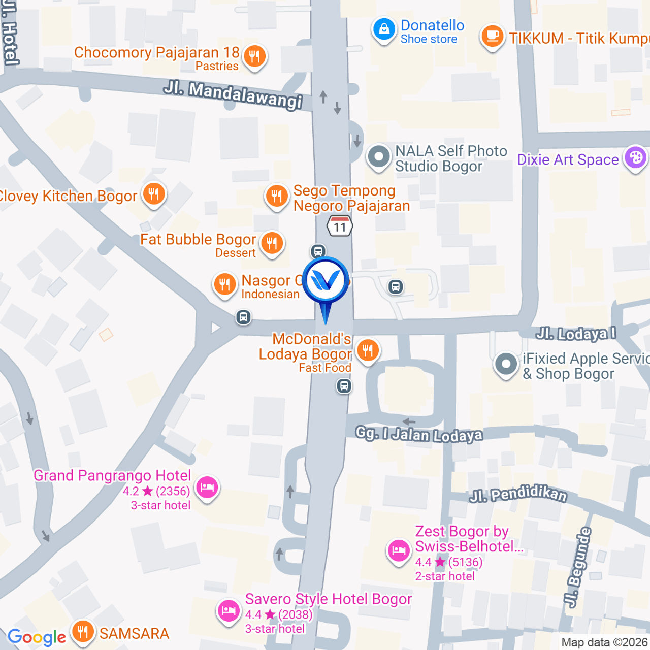 Peta Lokasi Jl. Raya Padjajaran (Seberang Burger King), Bogor