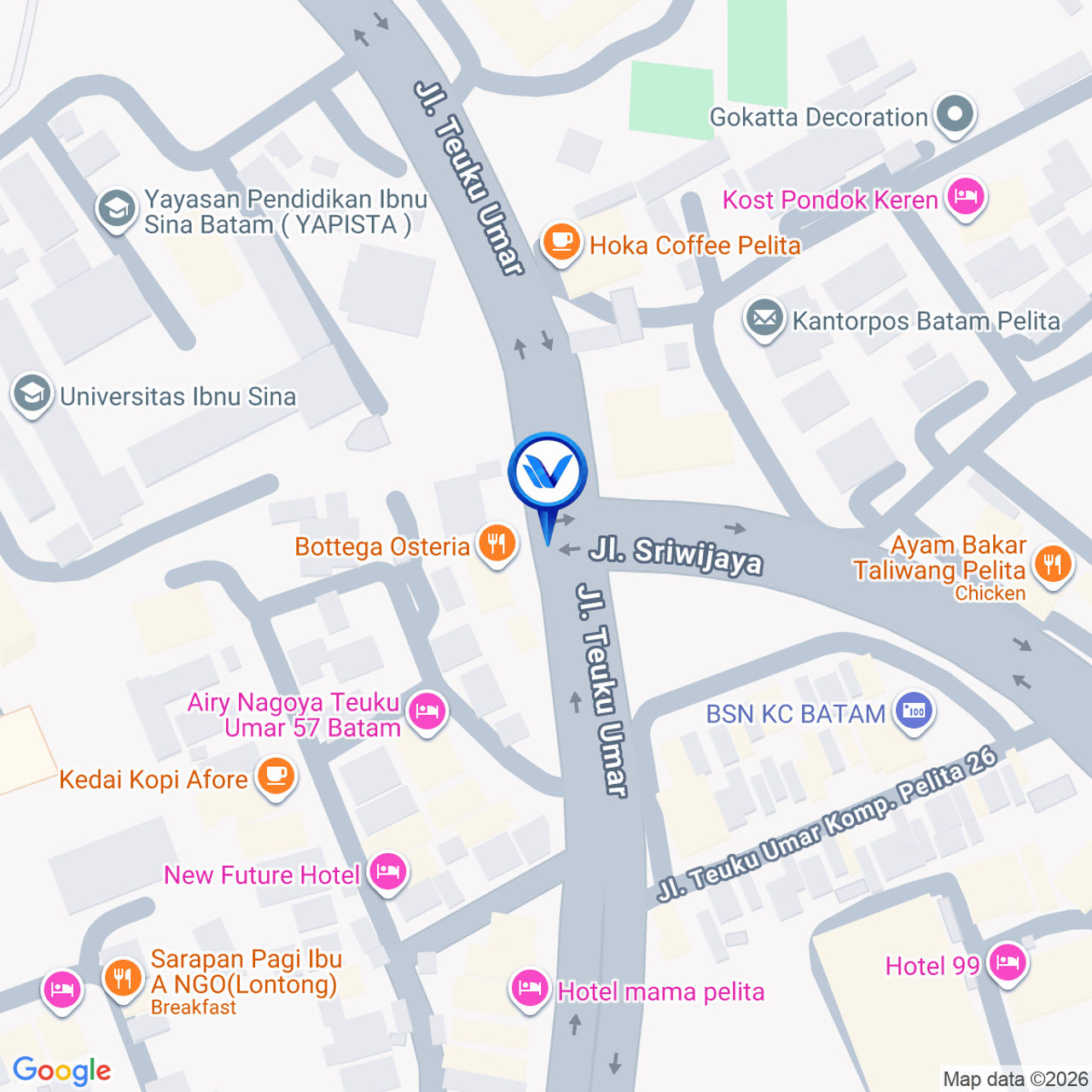 Peta Lokasi JL. SRIWIJAYA, SIMPANG PELITA TELKOM, Batam
