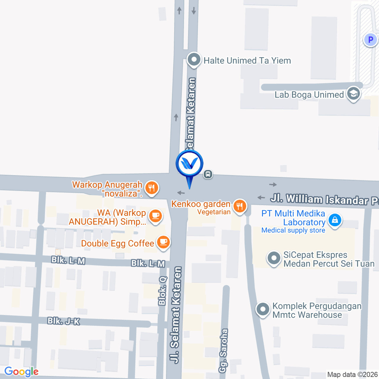Peta Lokasi JL. SELAMAT KETAREN SP. UNIMED, MEDAN