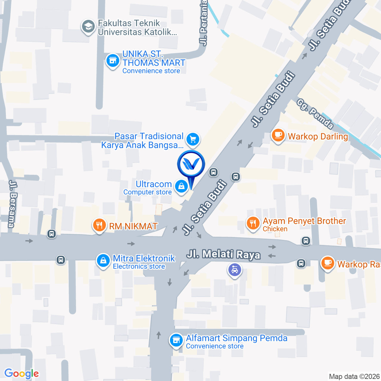Peta Lokasi JL. SETIA BUDI SP. JL. FLAMBOYAN RAYA, MEDAN
