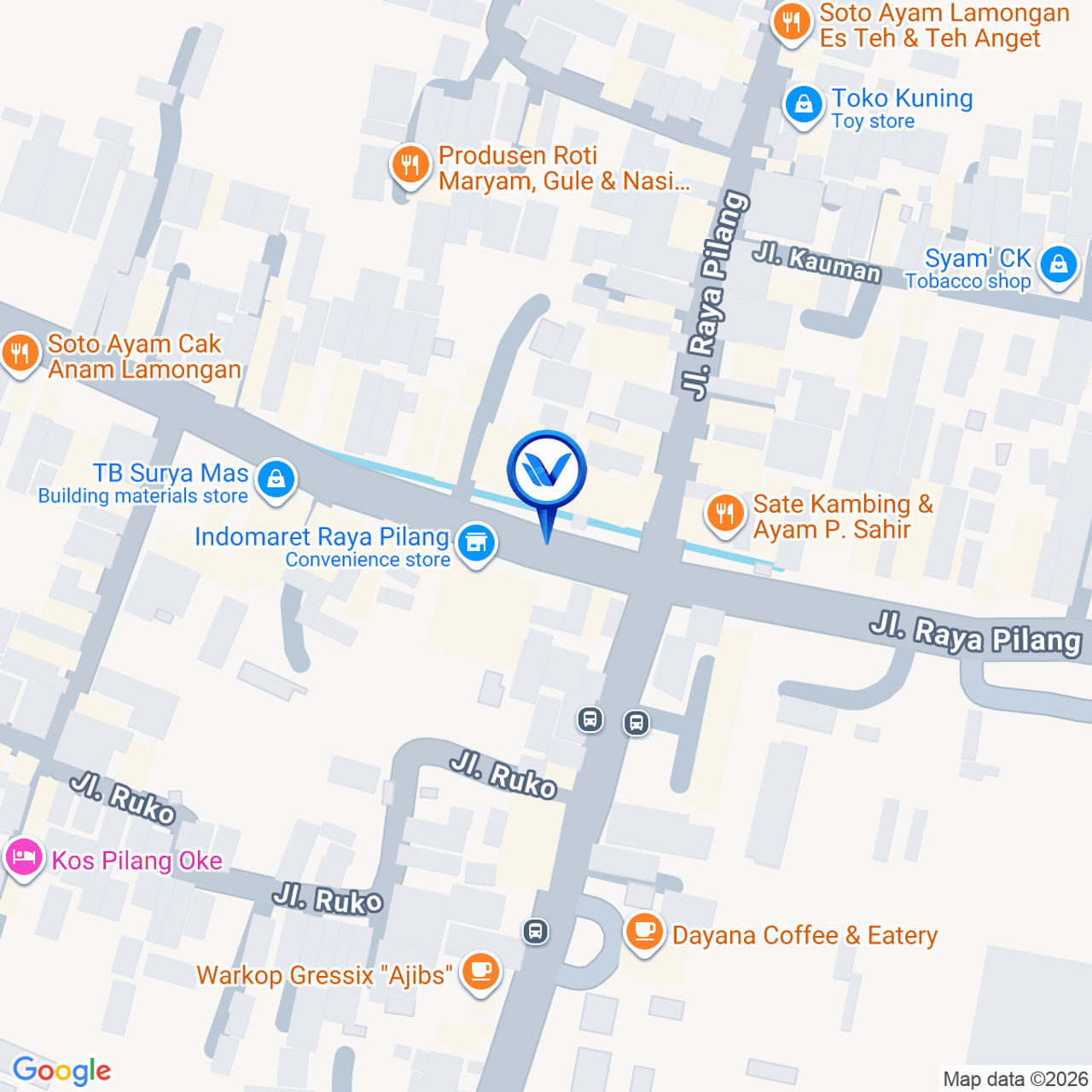 Peta Lokasi Jl.Perempatan Jl. Raya Pilang, Sidoarjo