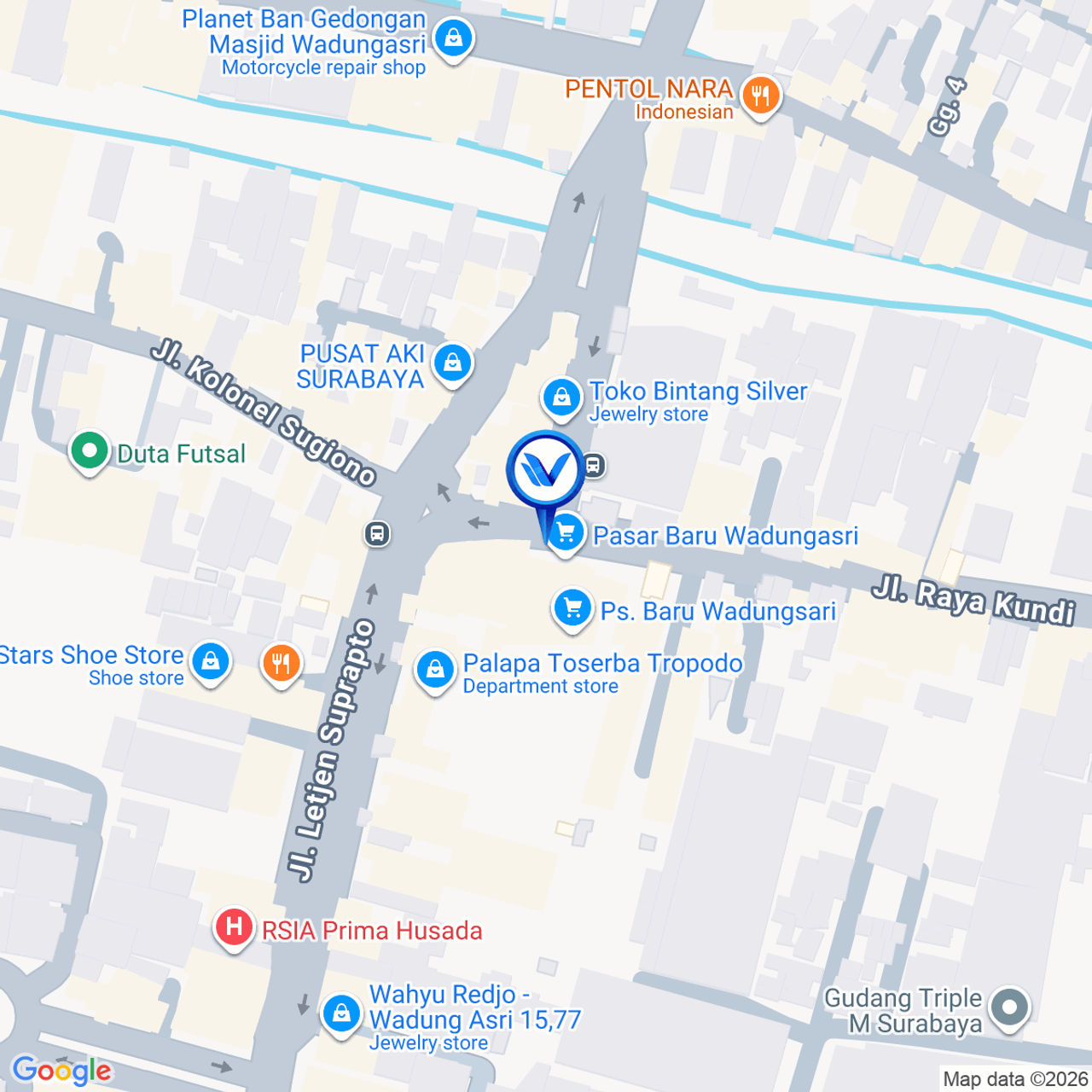 Peta Lokasi Jl. Raya Wadung Asri (Pasar Baru Wadung Asri), Sidoarjo