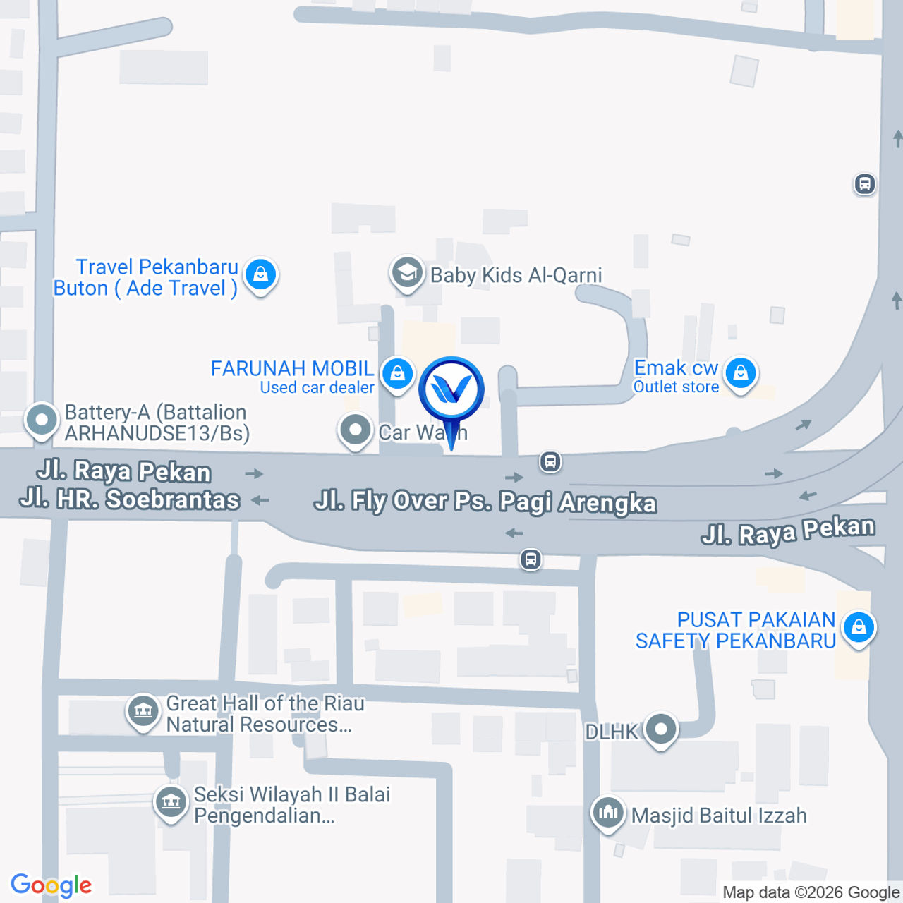 Peta Lokasi Jl. HR. Soebrantas - Fly Over Soekarno Hatta, Pekanbaru