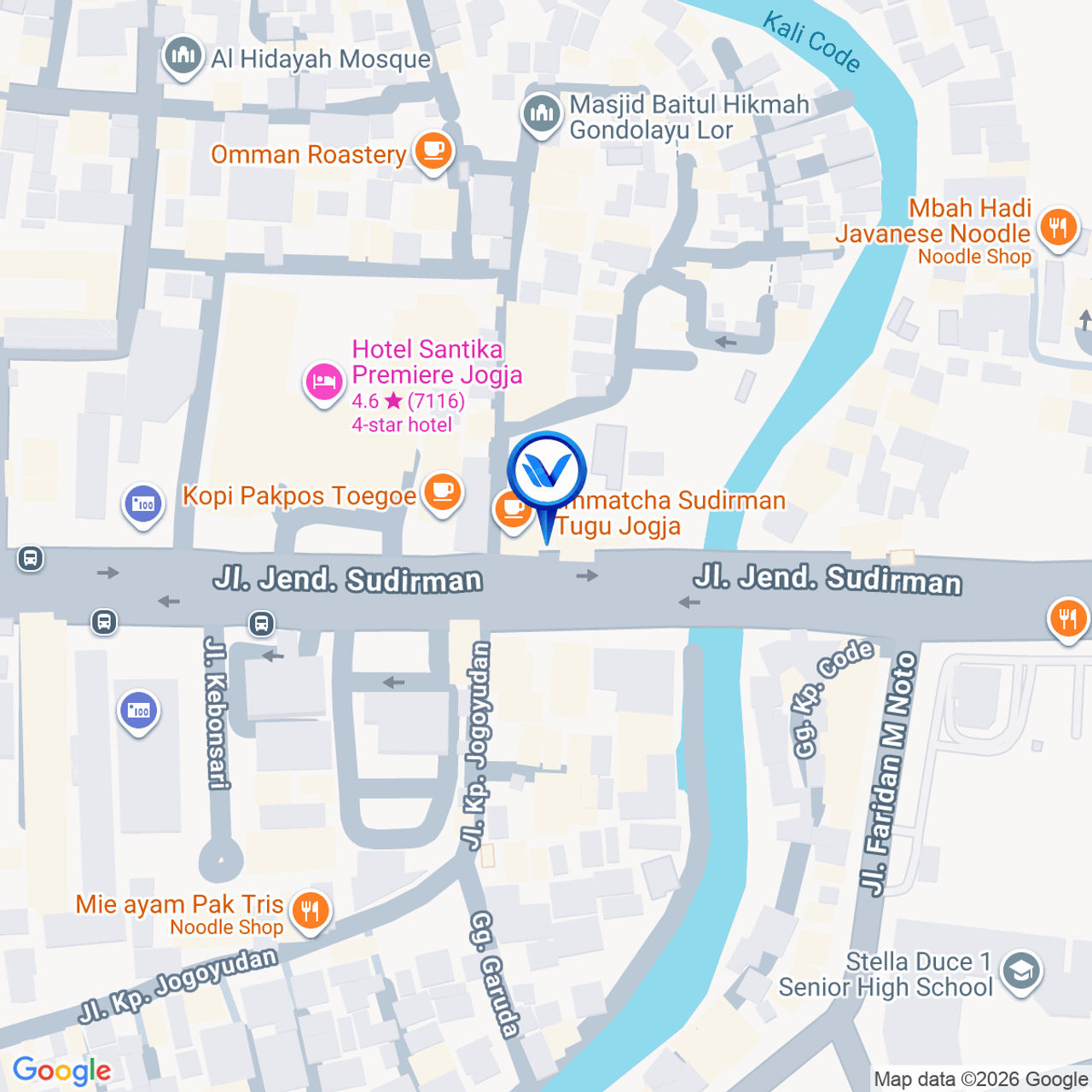 Peta Lokasi Jl. Jend. Sudirman (barat jembatan gondolayu), Yogyakarta