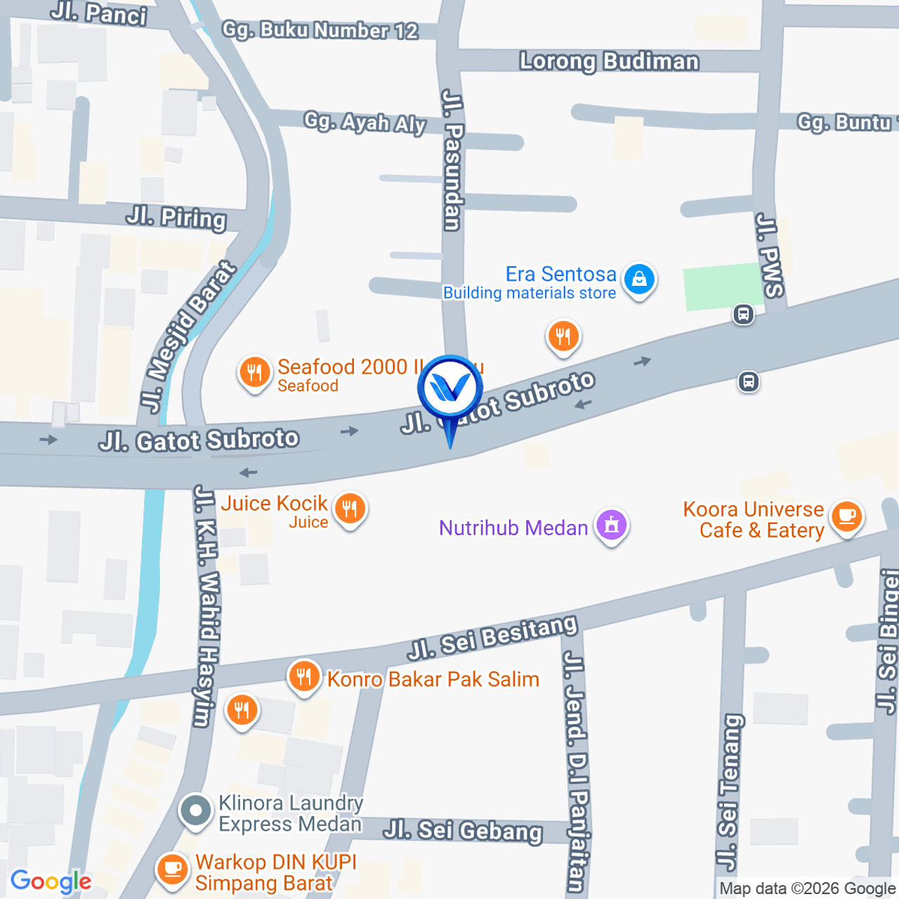 Peta Lokasi Jl. Gatot Subroto (Simp. Jl. Wahid Hasyim) Sebelah King Taylor, Medan