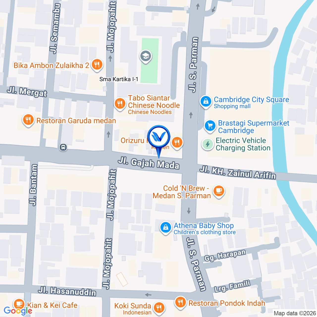 Peta Lokasi Jl. Gajah Mada (Simpang S. Parman), Medan