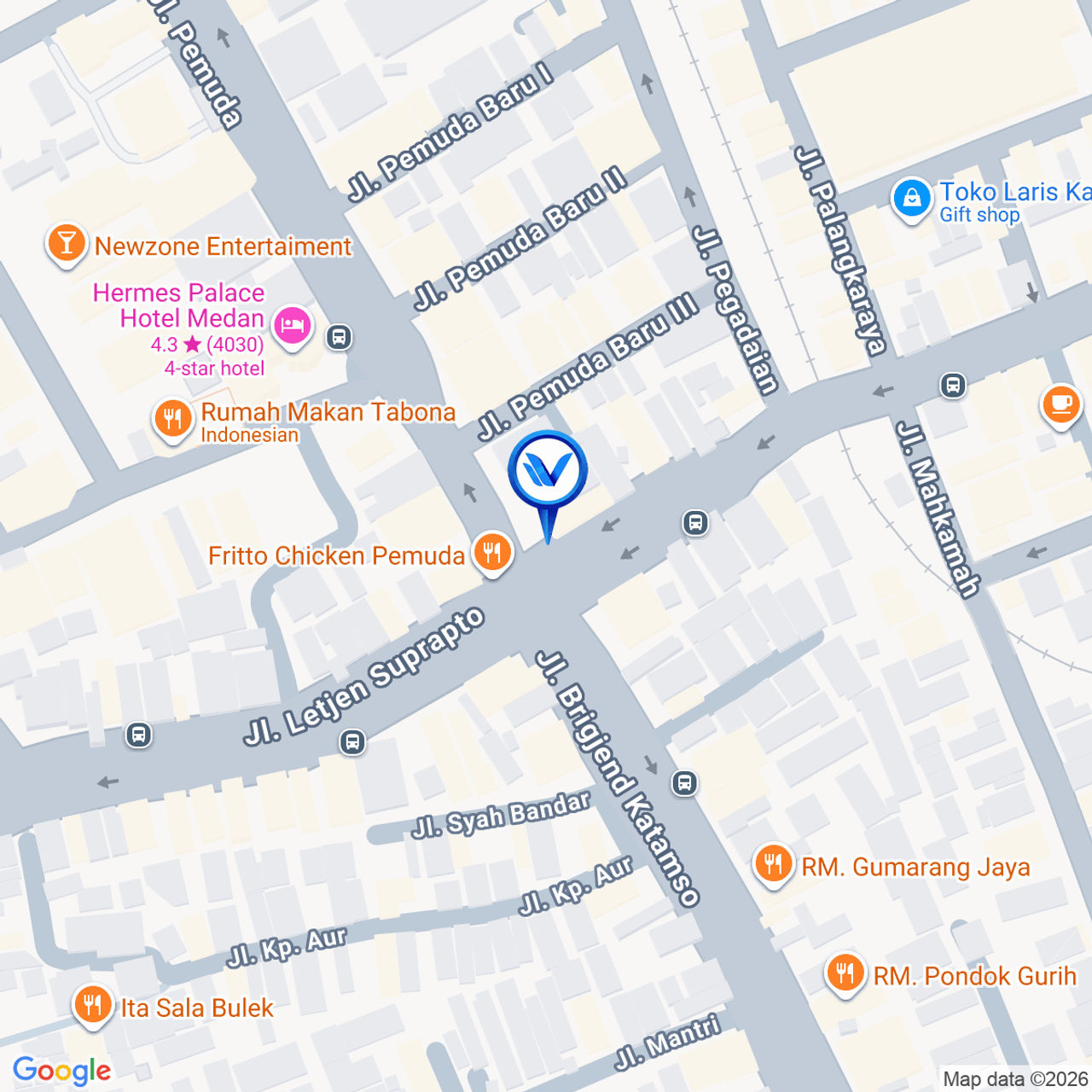 Peta Lokasi Jl. Pemuda, Medan