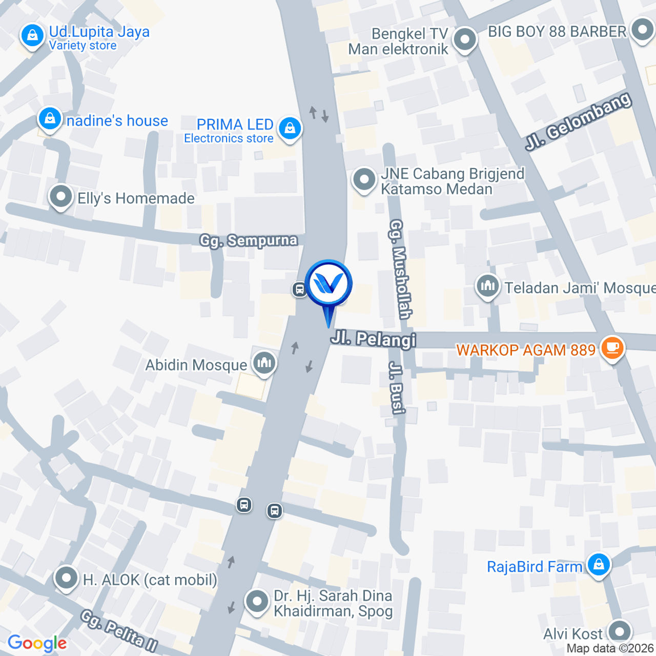 Peta Lokasi Jl. Brigjend Katamso Simp. Pelangi (Arah Suzuya), Medan