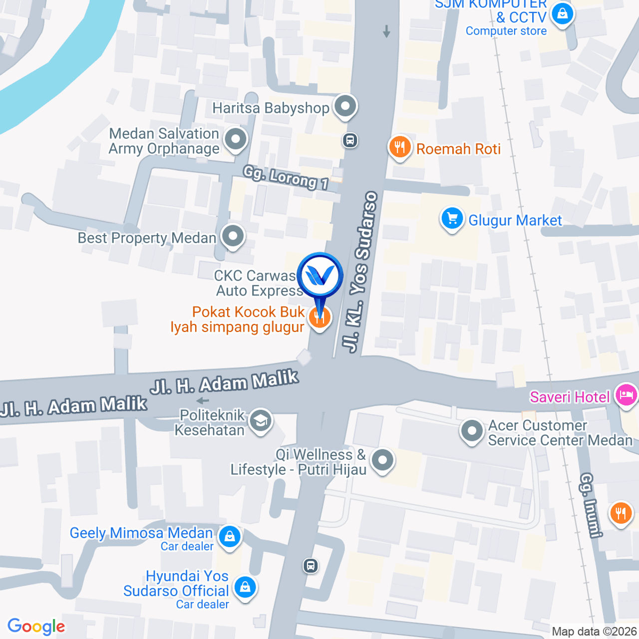 Peta Lokasi Jl. Yos Sudarso (Simp. Adam Malik / Doorsmer, Samping PDIP), Medan