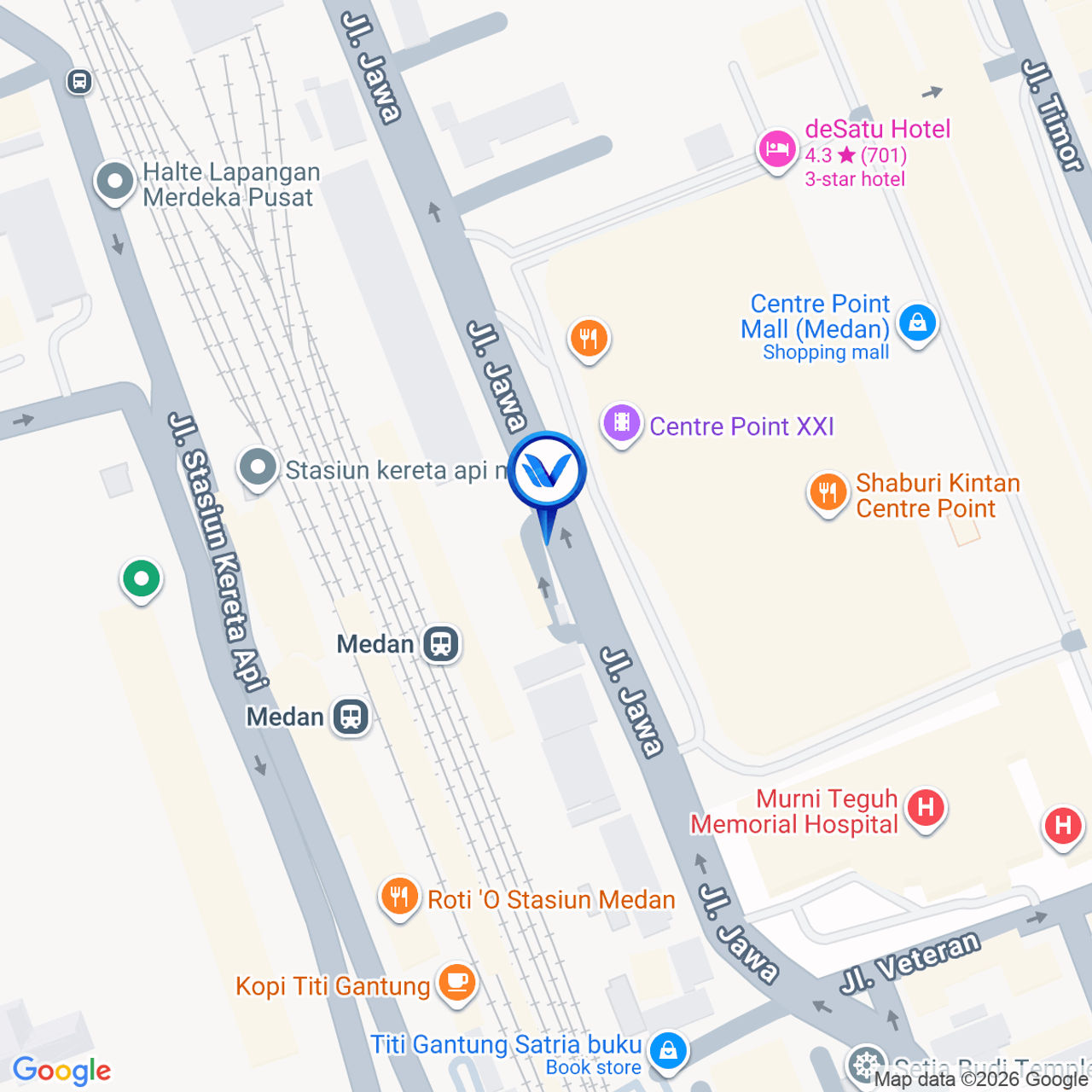 Peta Lokasi Jl. Jawa (Depan Railink), Medan