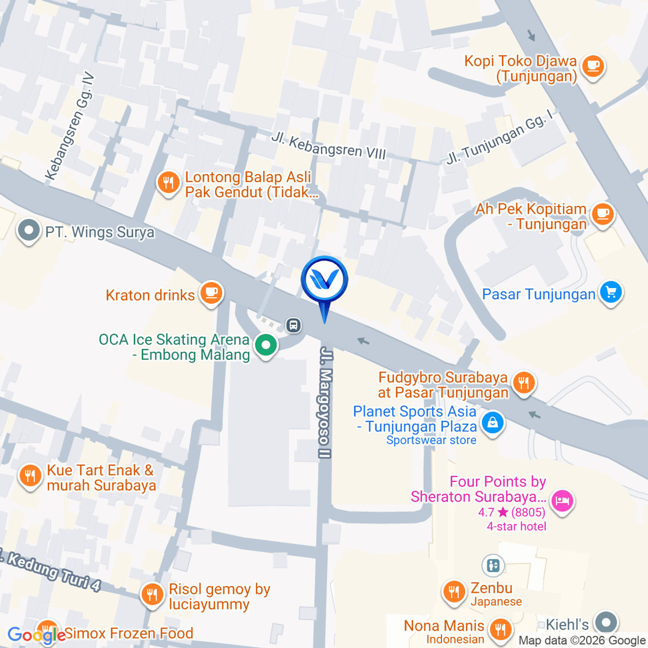 Peta Lokasi Jl. EMBONG MALANG (DEPAN TUNJUNGAN CITY), Surabaya