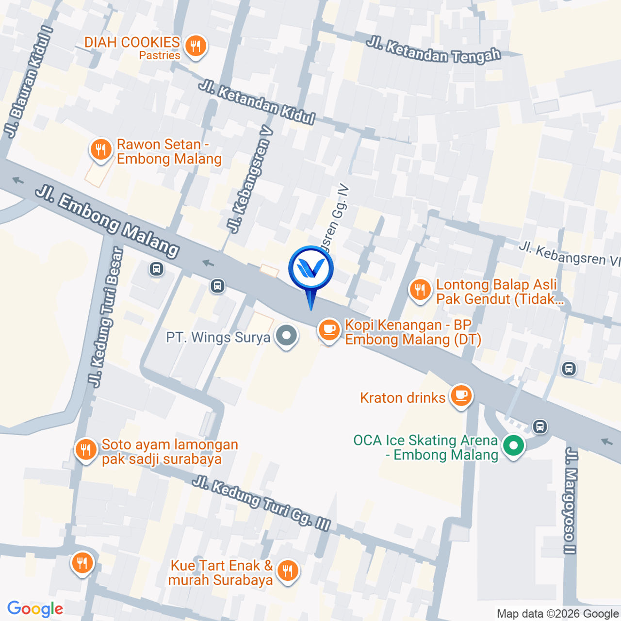 Peta Lokasi Jl. Embong malang (Depan Gdg Ekonomi), Surabaya
