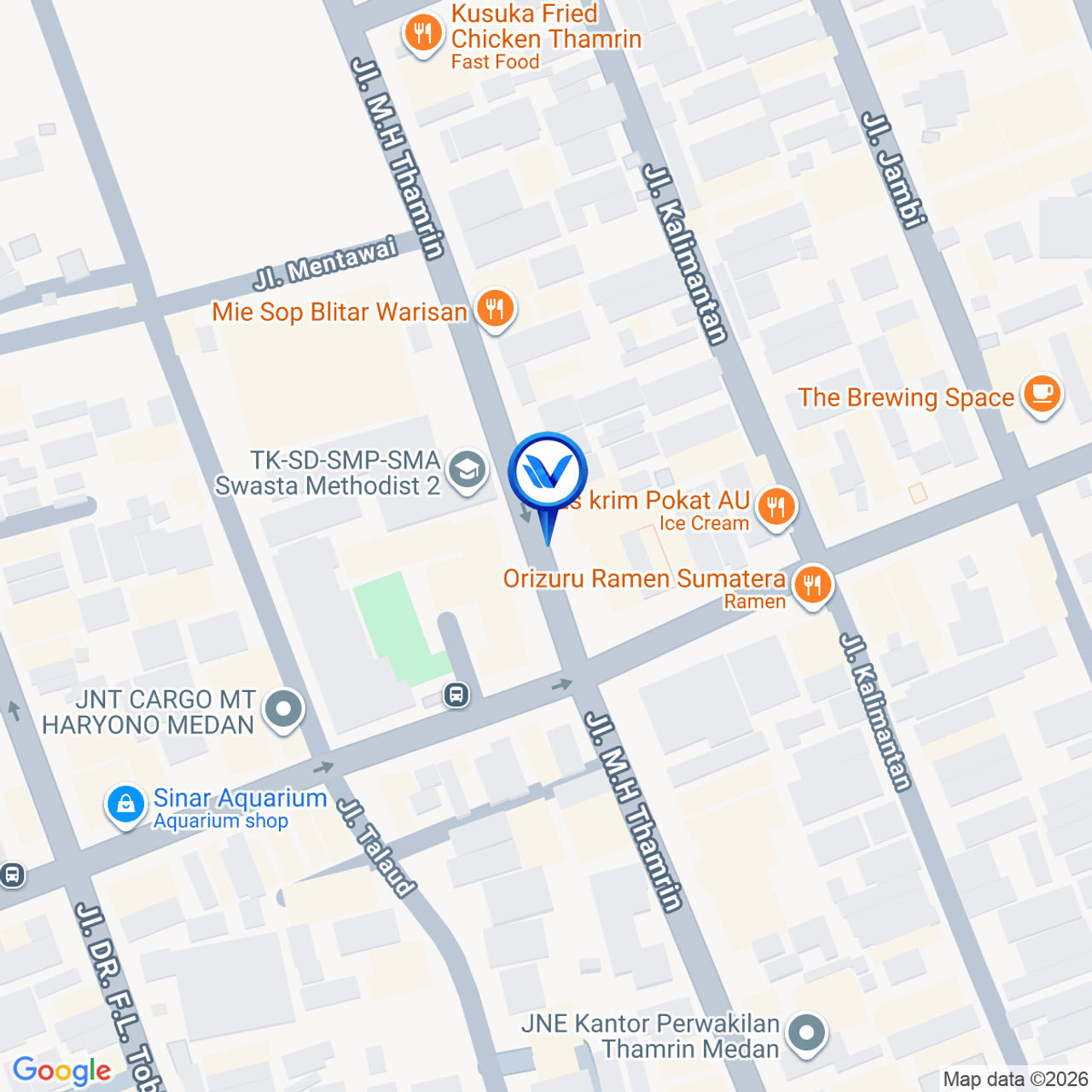 Peta Lokasi Jl. Thamrin (Depan Foodcourt), Medan
