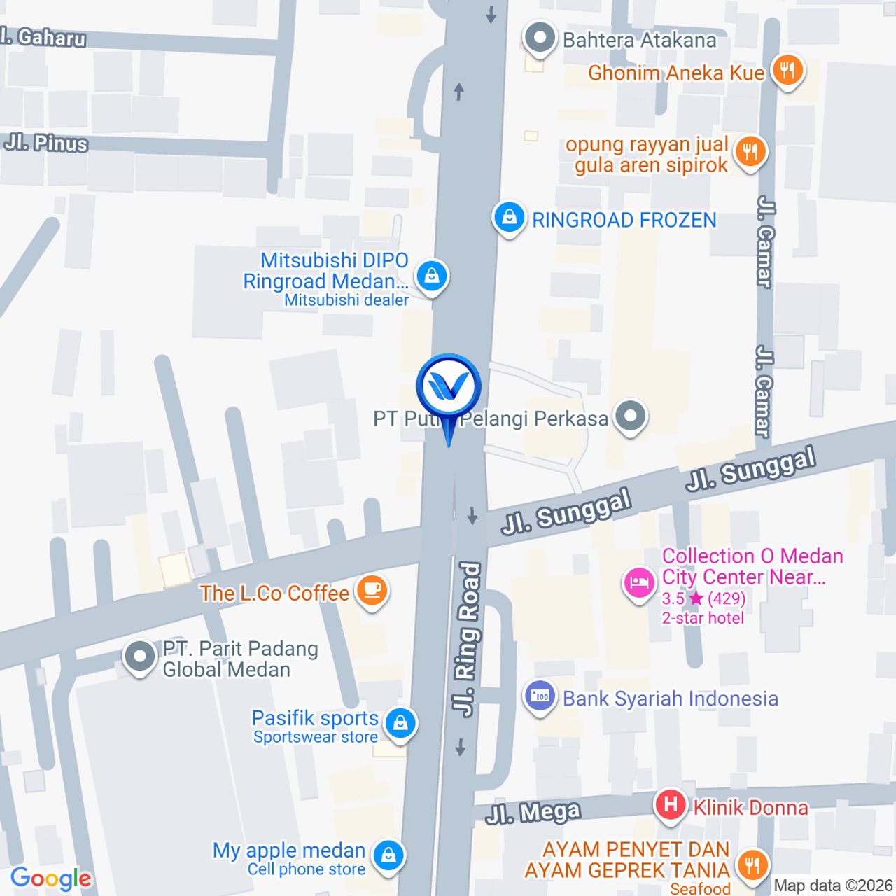 Peta Lokasi Jl. Ringroad (Simpang Sunggal), Medan