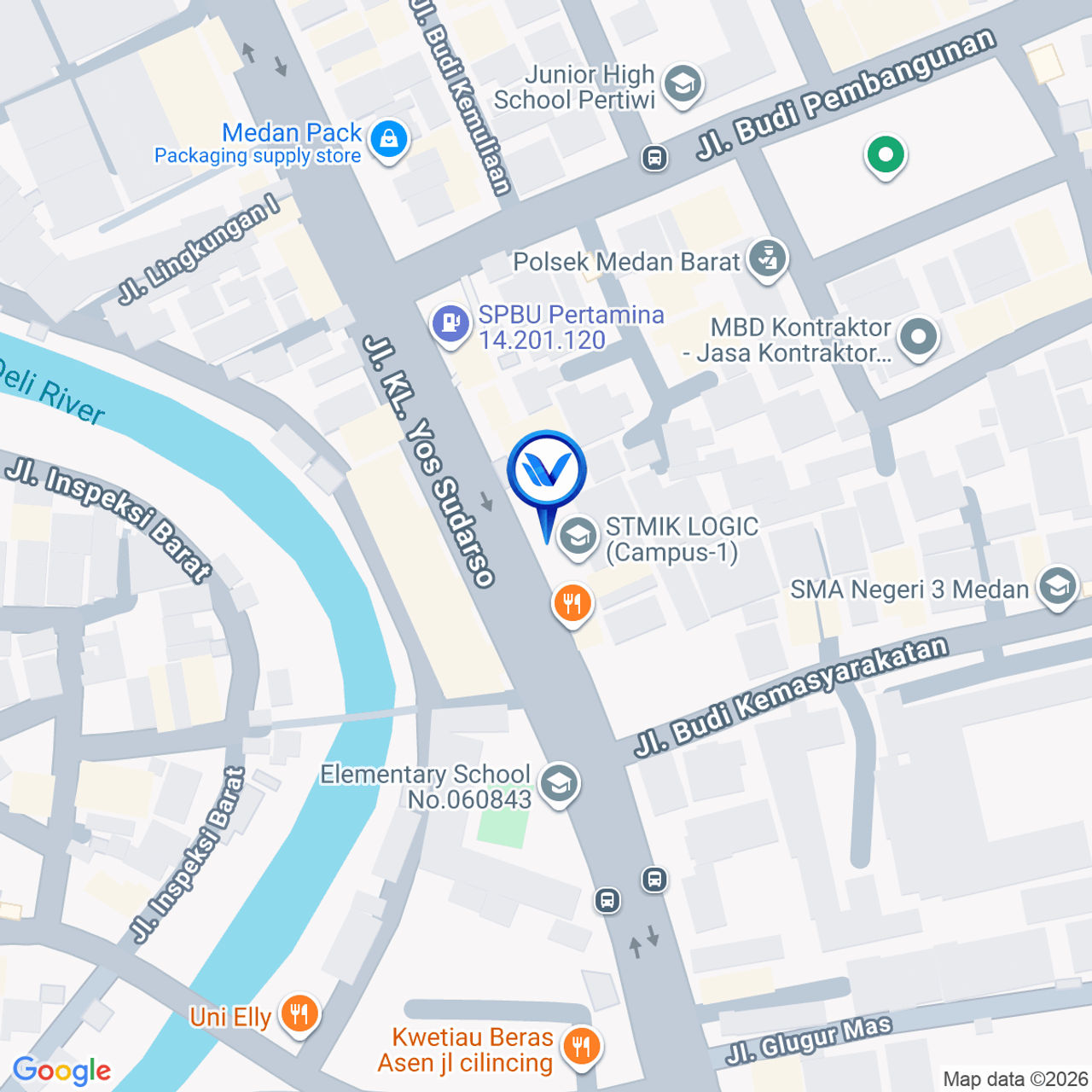 Peta Lokasi Jl. Yos Sudarso (Simpang Jl. Bilal), Medan
