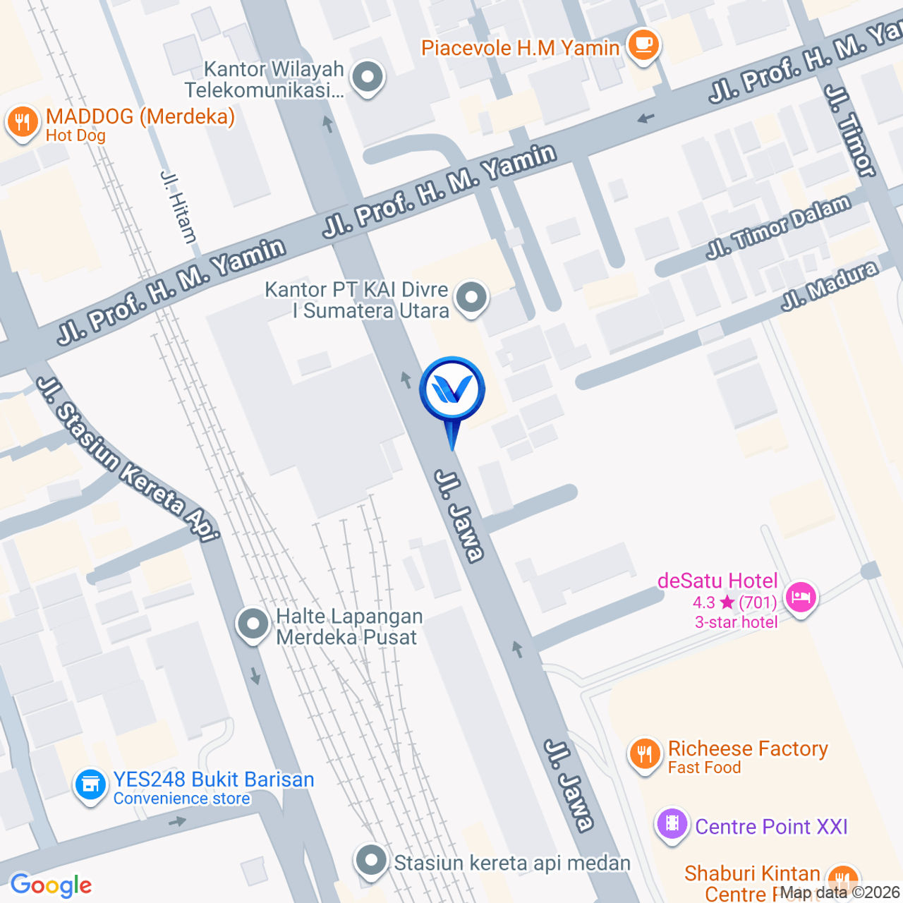 Peta Lokasi Jl. Jawa (Sebelum Centre Point Mall), Medan