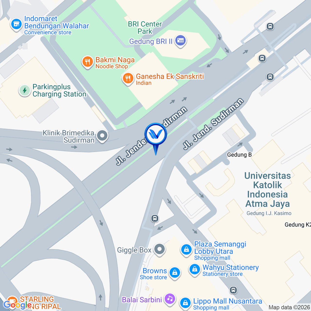 Peta Lokasi Jl. Jend Sudirman Semanggi, Jakarta Selatan