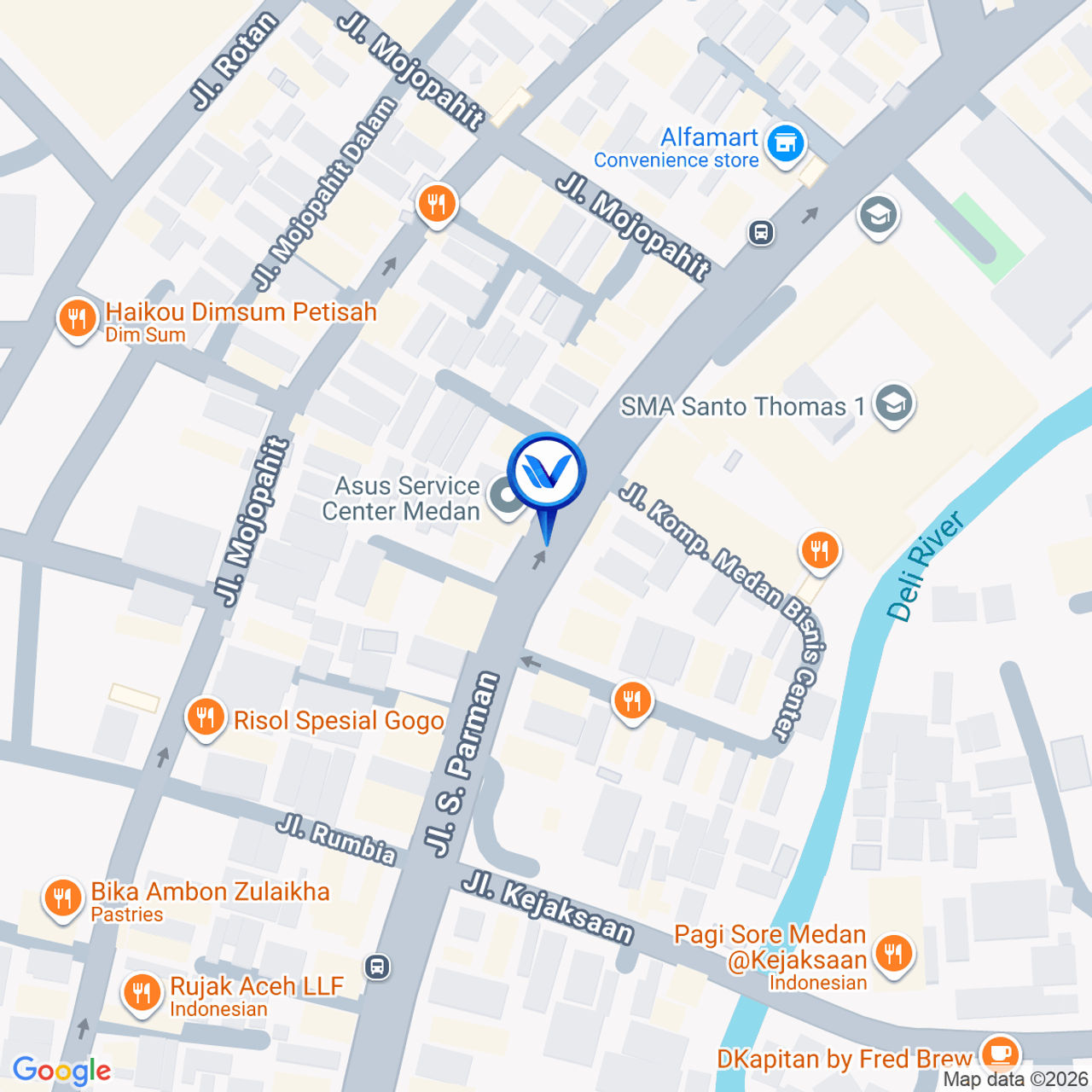 Peta Lokasi Jl. S. Parman, Medan