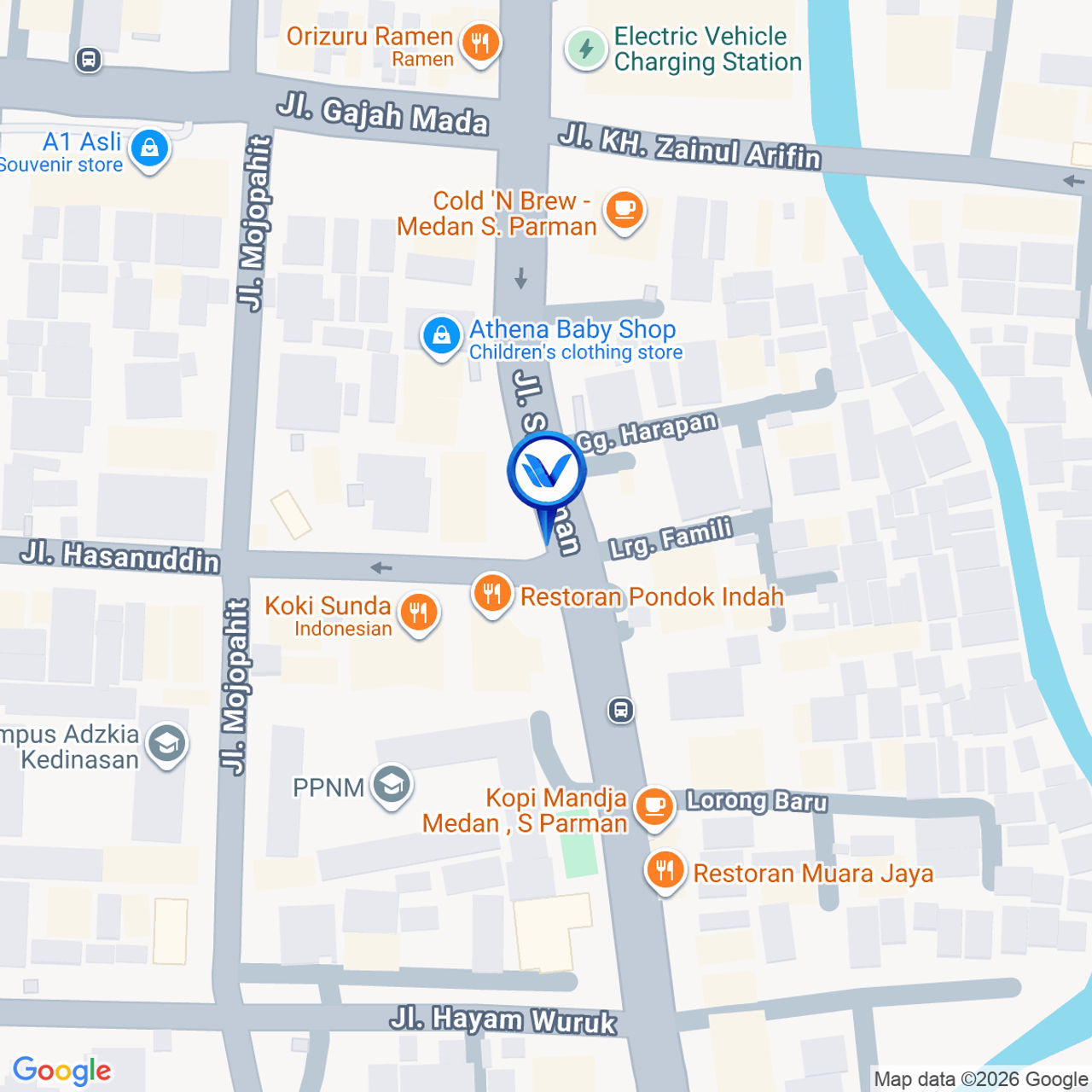Peta Lokasi Jl. S. Parman Simp. Jl. Hasanuddin, Medan