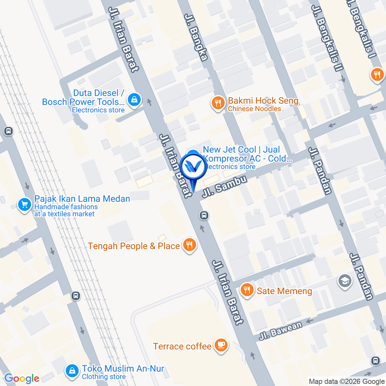 Peta Lokasi Jl. Irian Barat, Medan